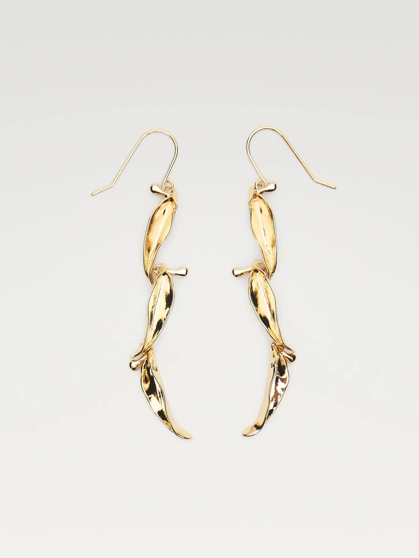 Серьги-подвески в форме листьев - фото 2