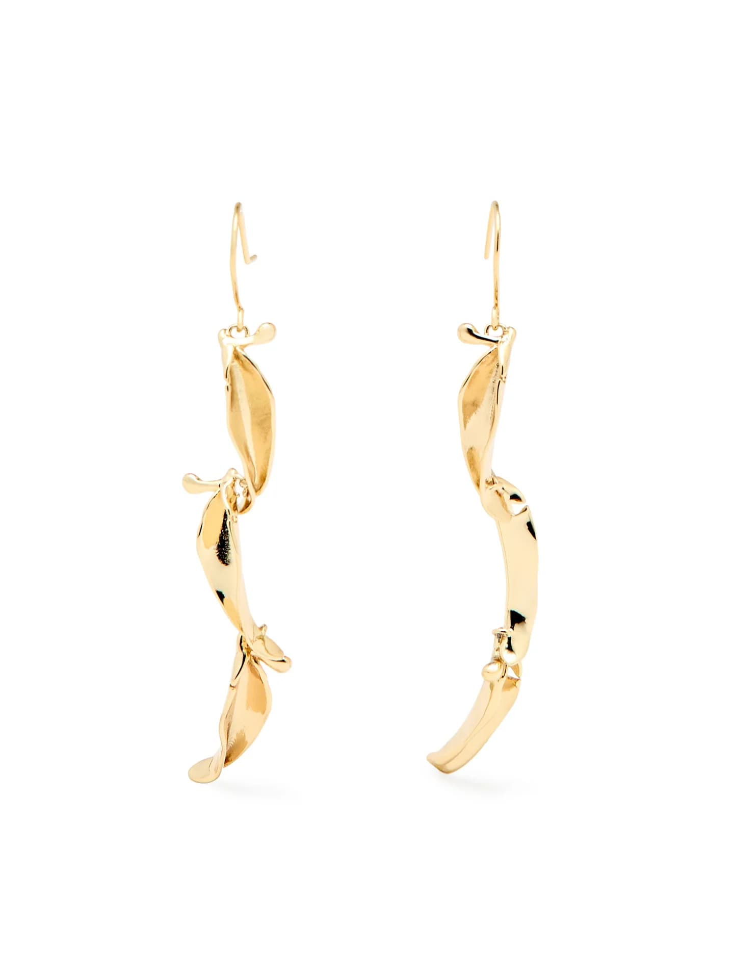 Серьги-подвески в форме листьев - фото 3