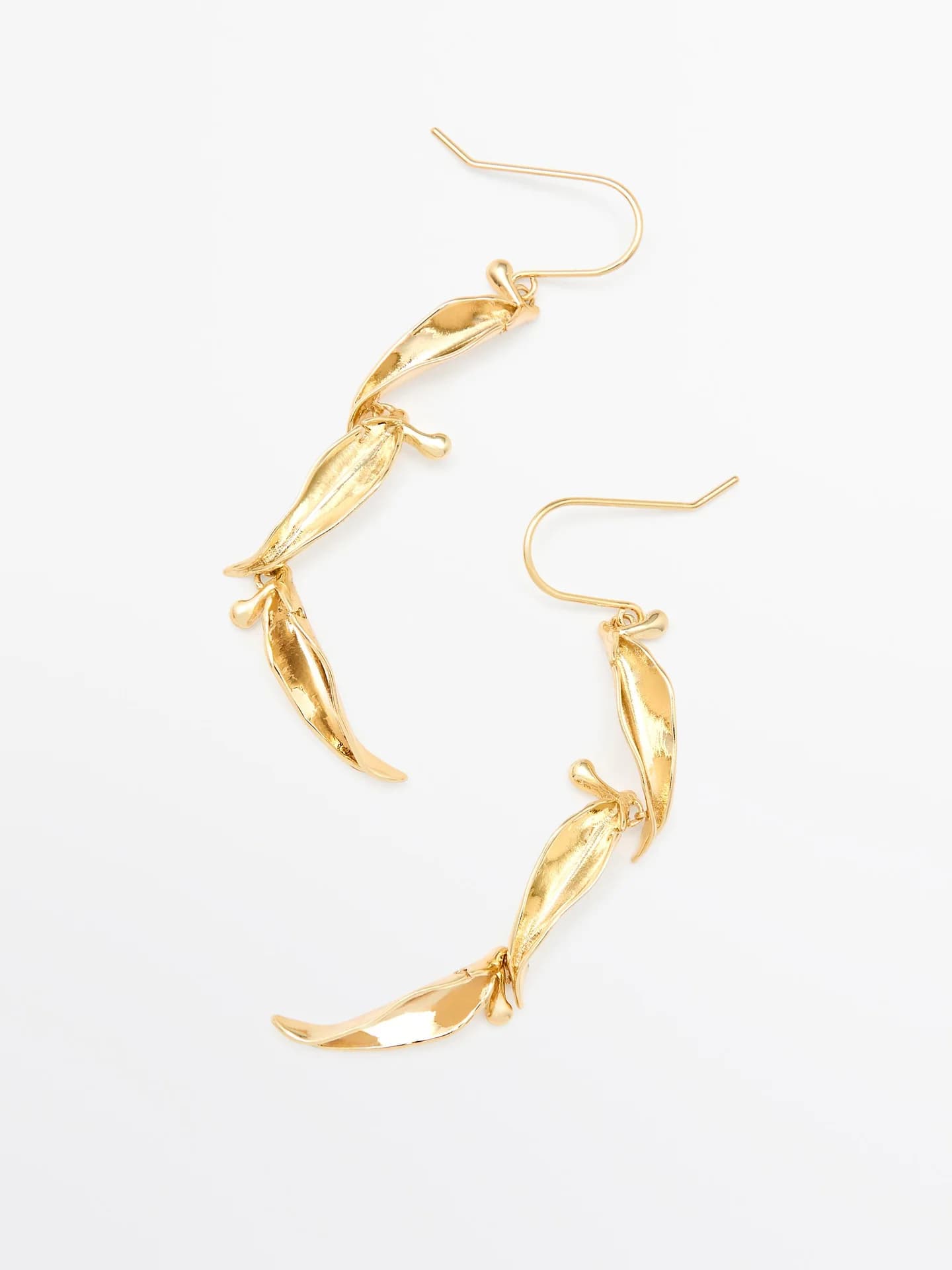 Серьги-подвески в форме листьев - фото 4