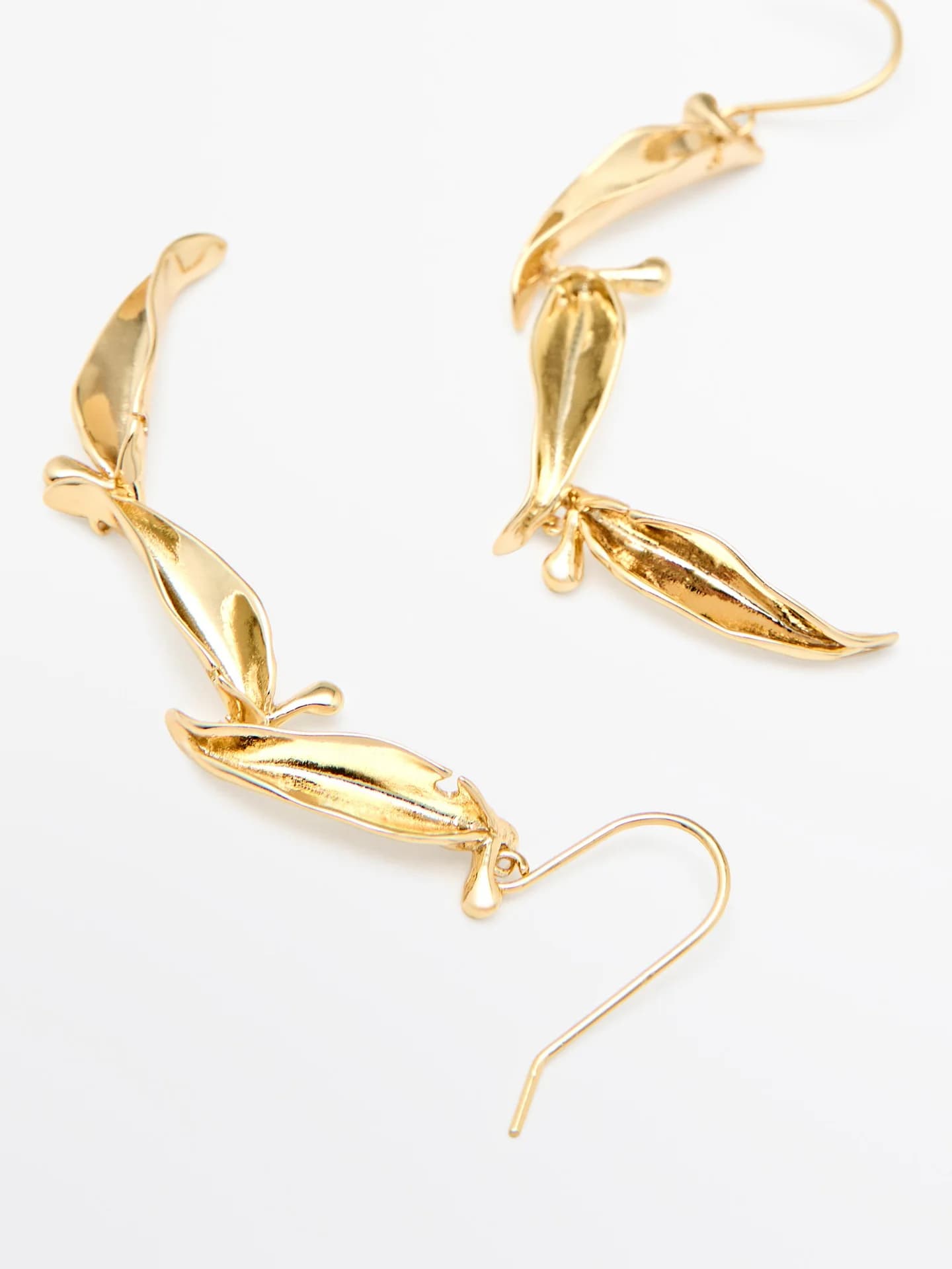 Серьги-подвески в форме листьев - фото 8