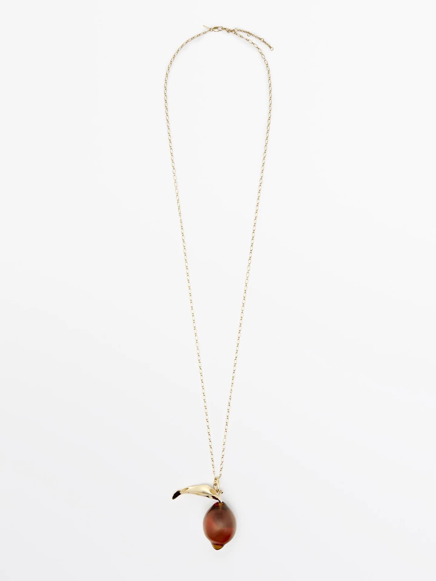 Колье-цепочка со стеклянной подвеской в ​​форме лимона