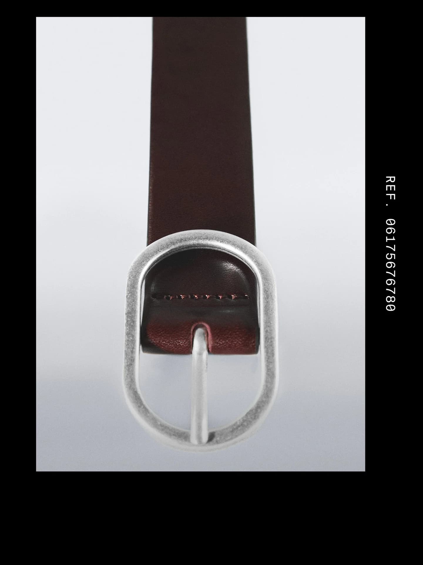 Ремень из нубука с овальной пряжкой - фото 10