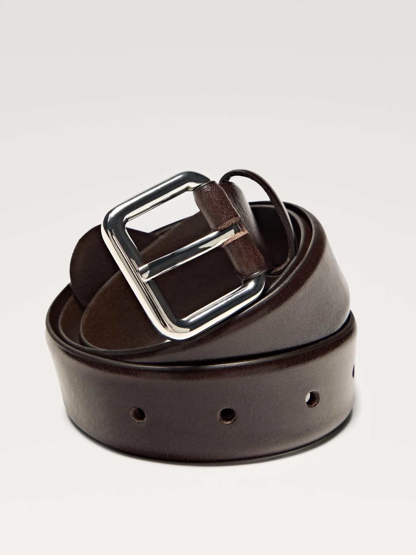 Кожаный ремень с квадратной пряжкой - фото 10