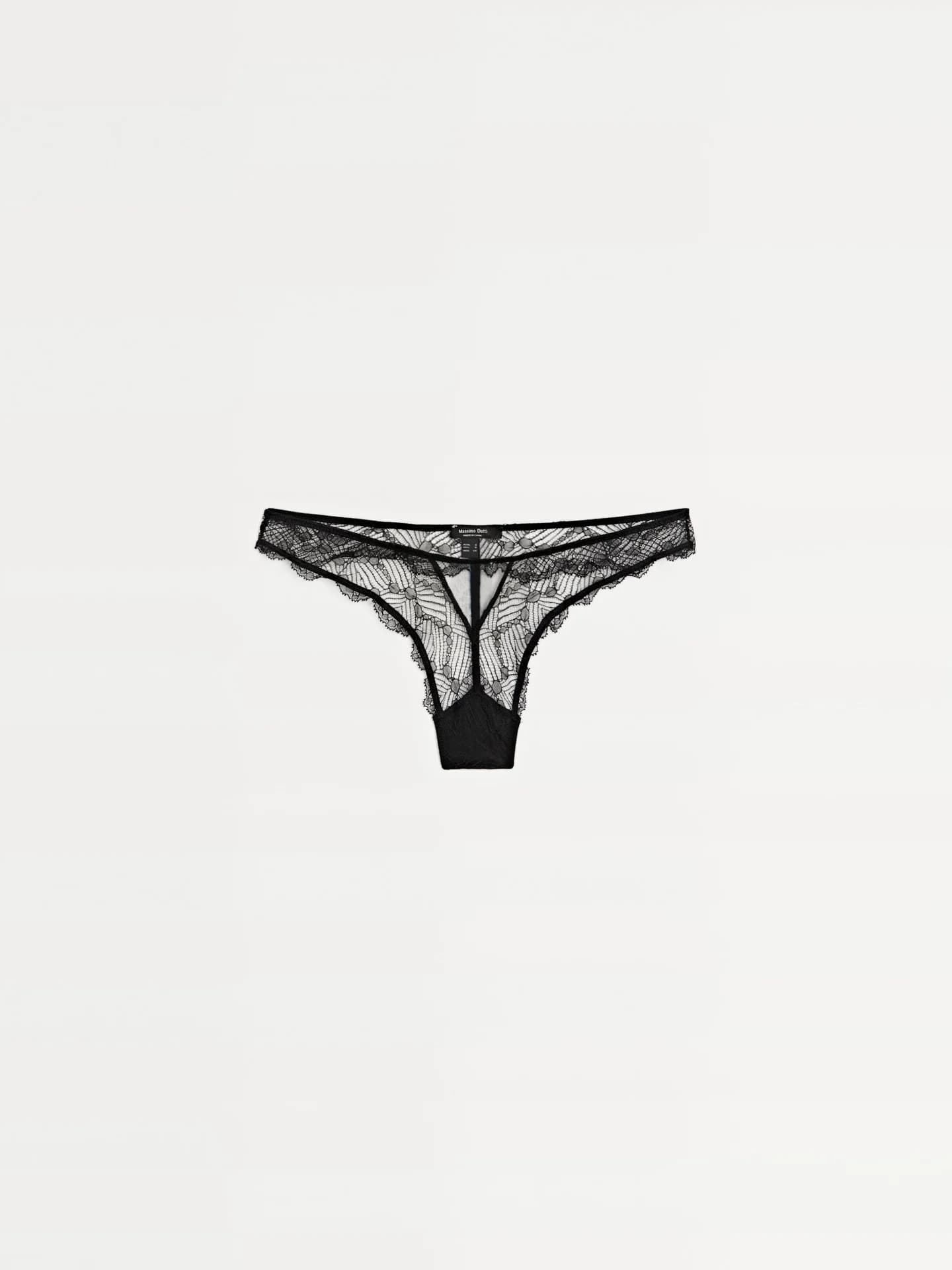 Кружевные стринги с сеткой - фото 7