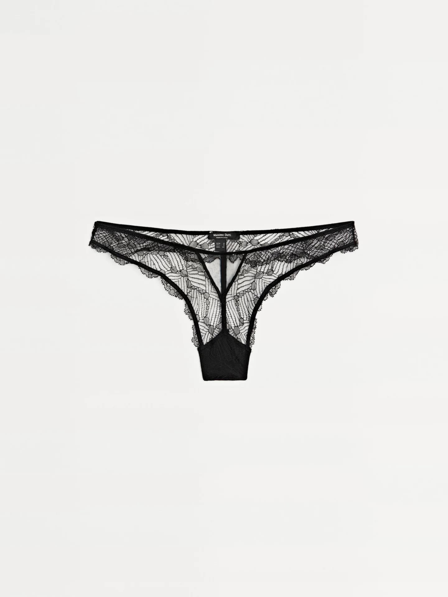 Кружевные стринги с сеткой - фото 10