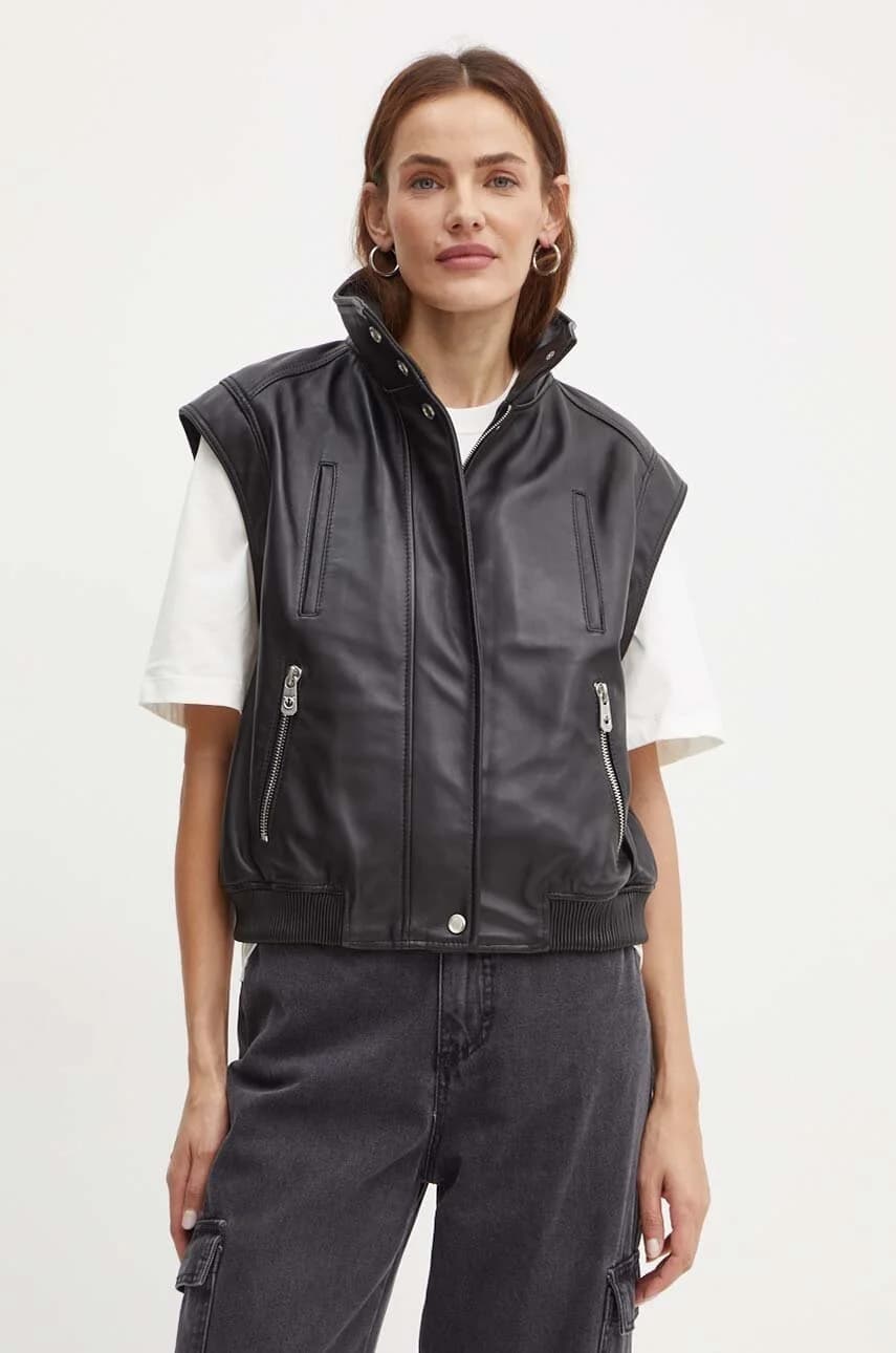 Кожаный жилет