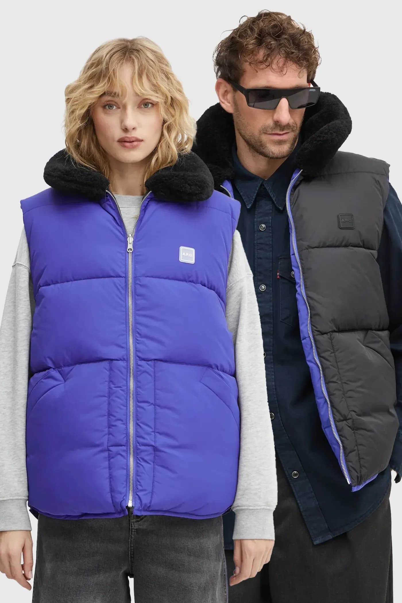 Двусторонний плюшевый жилет дудун