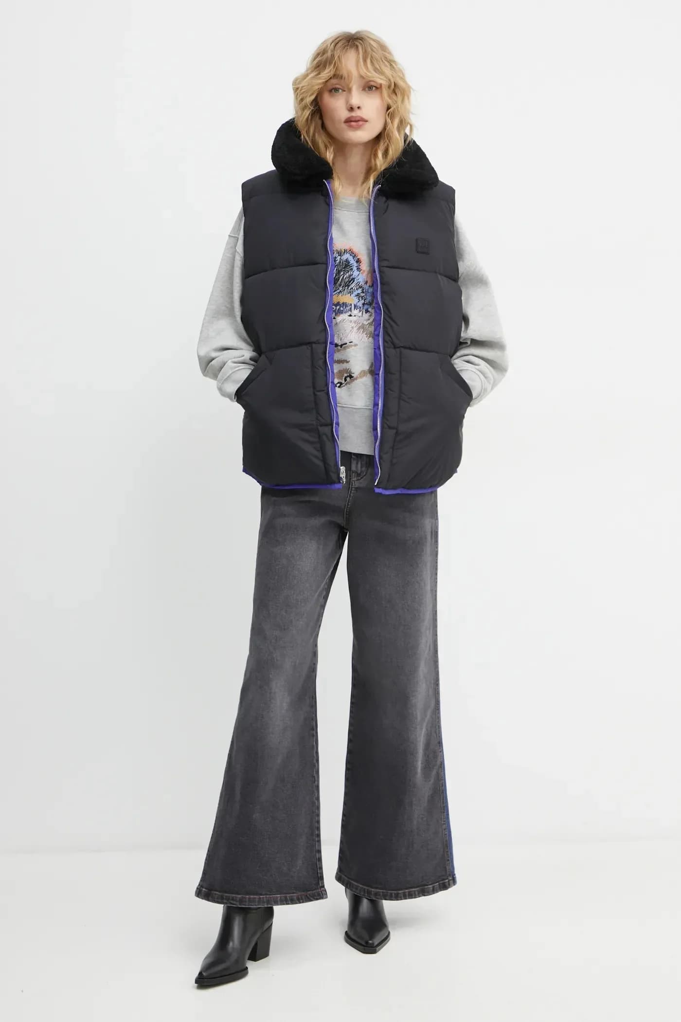 Двусторонний плюшевый жилет дудун - фото 3