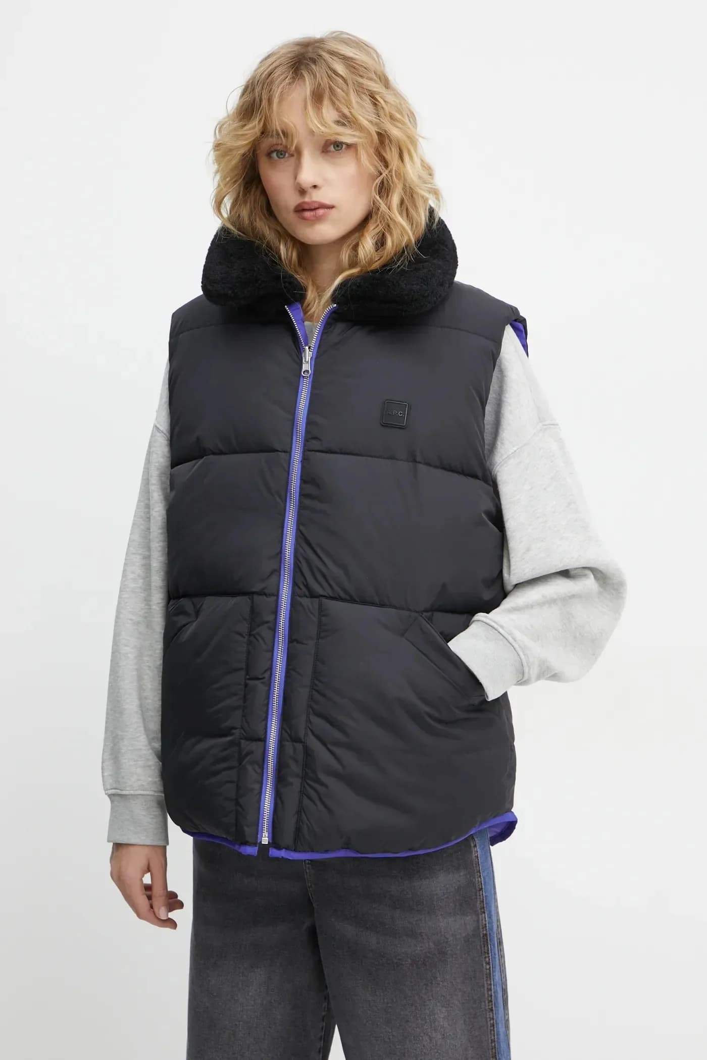 Двусторонний плюшевый жилет дудун - фото 7