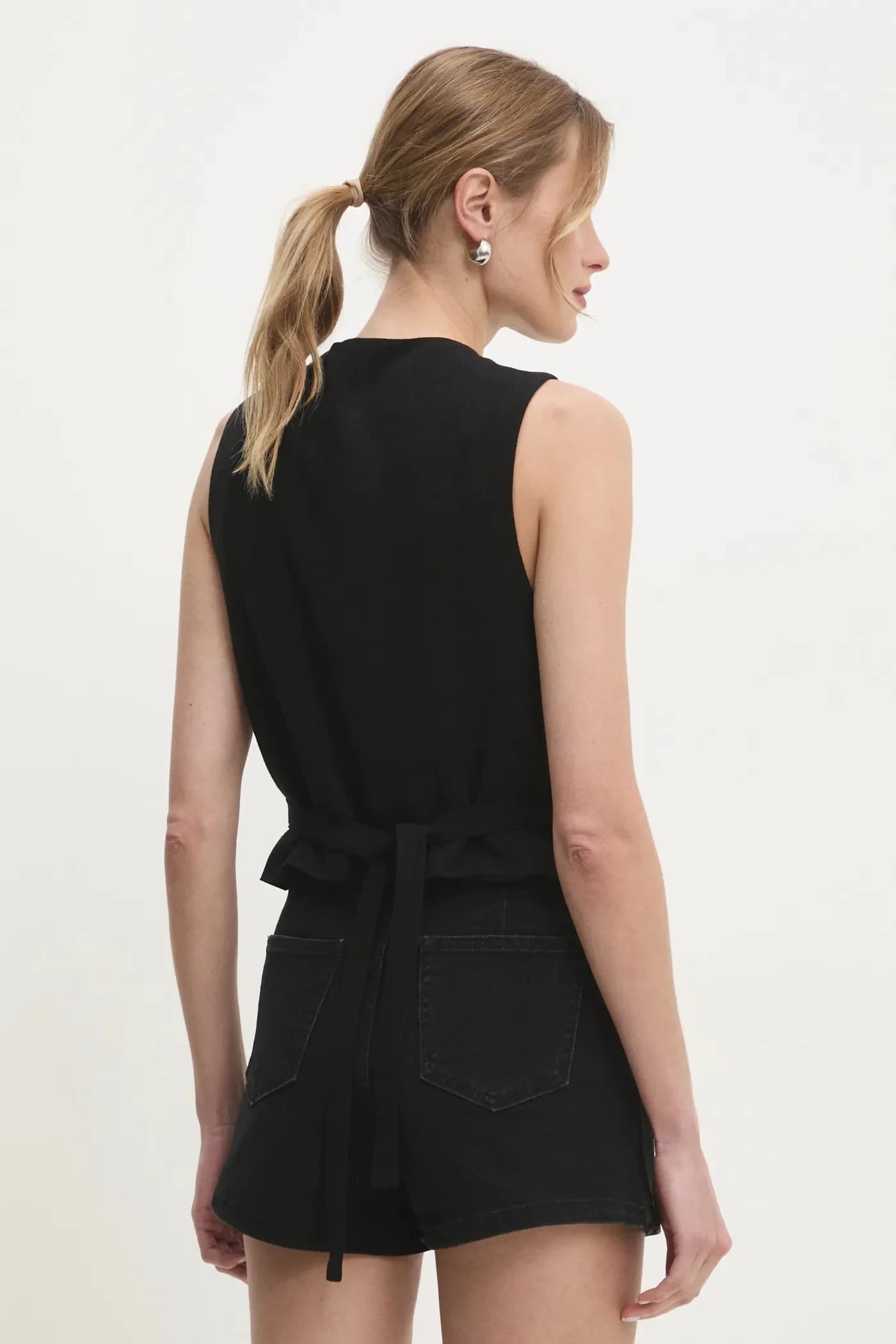 Жилет из смесового льна - фото 3