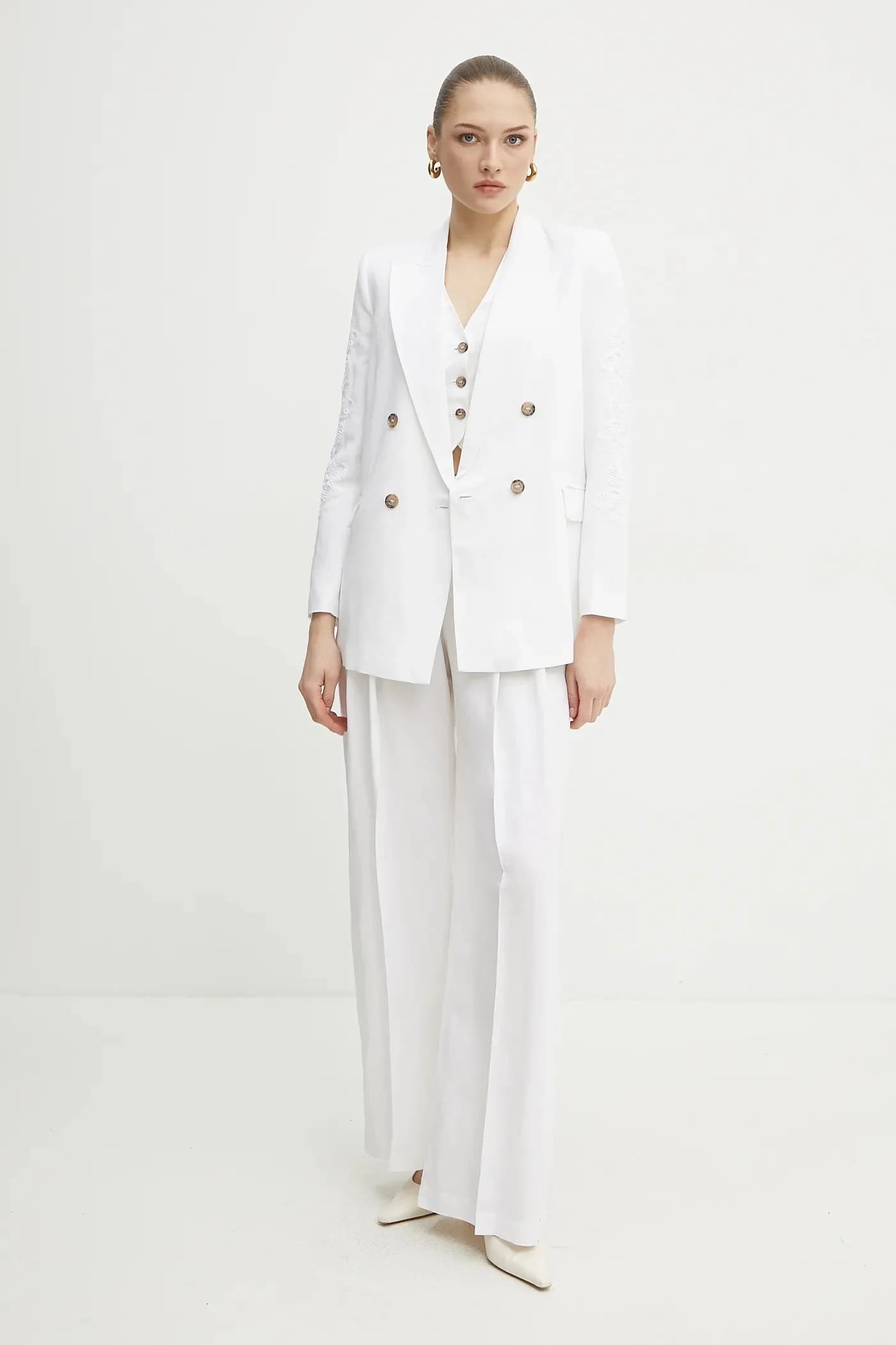 Жилет из смесового льна - фото 2