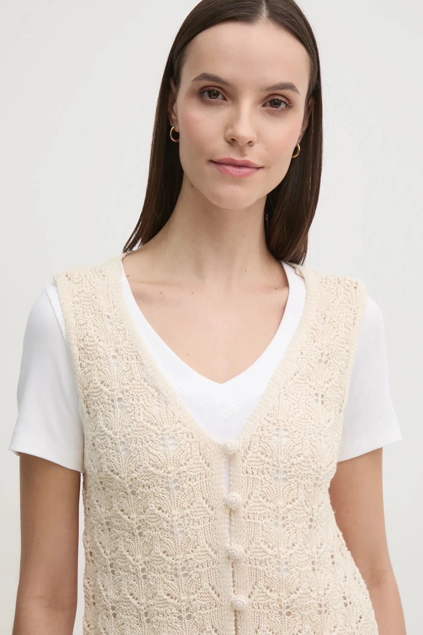 Жилет из смесового льна - фото 4