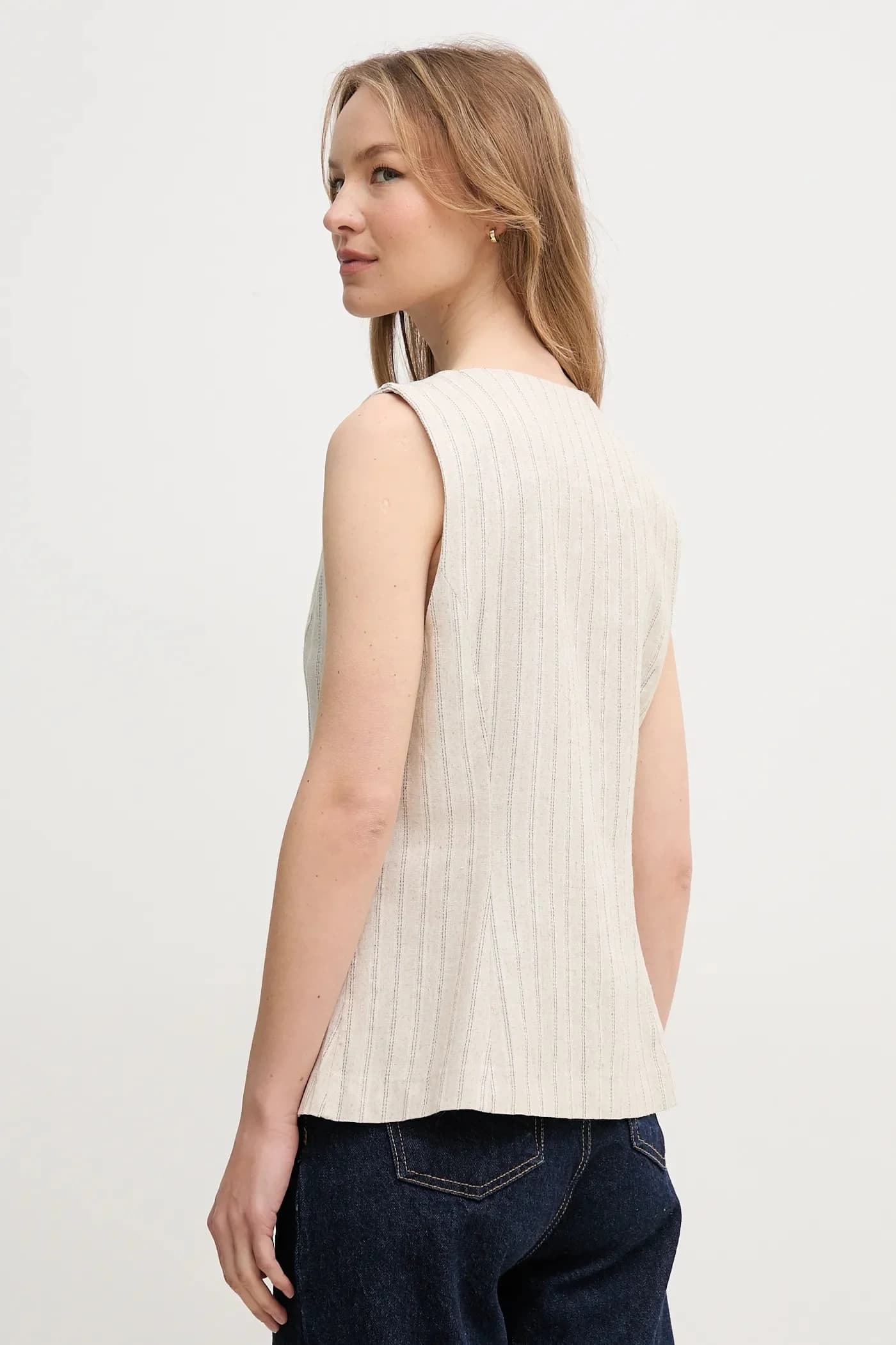 Жилет из смесового льна - фото 3