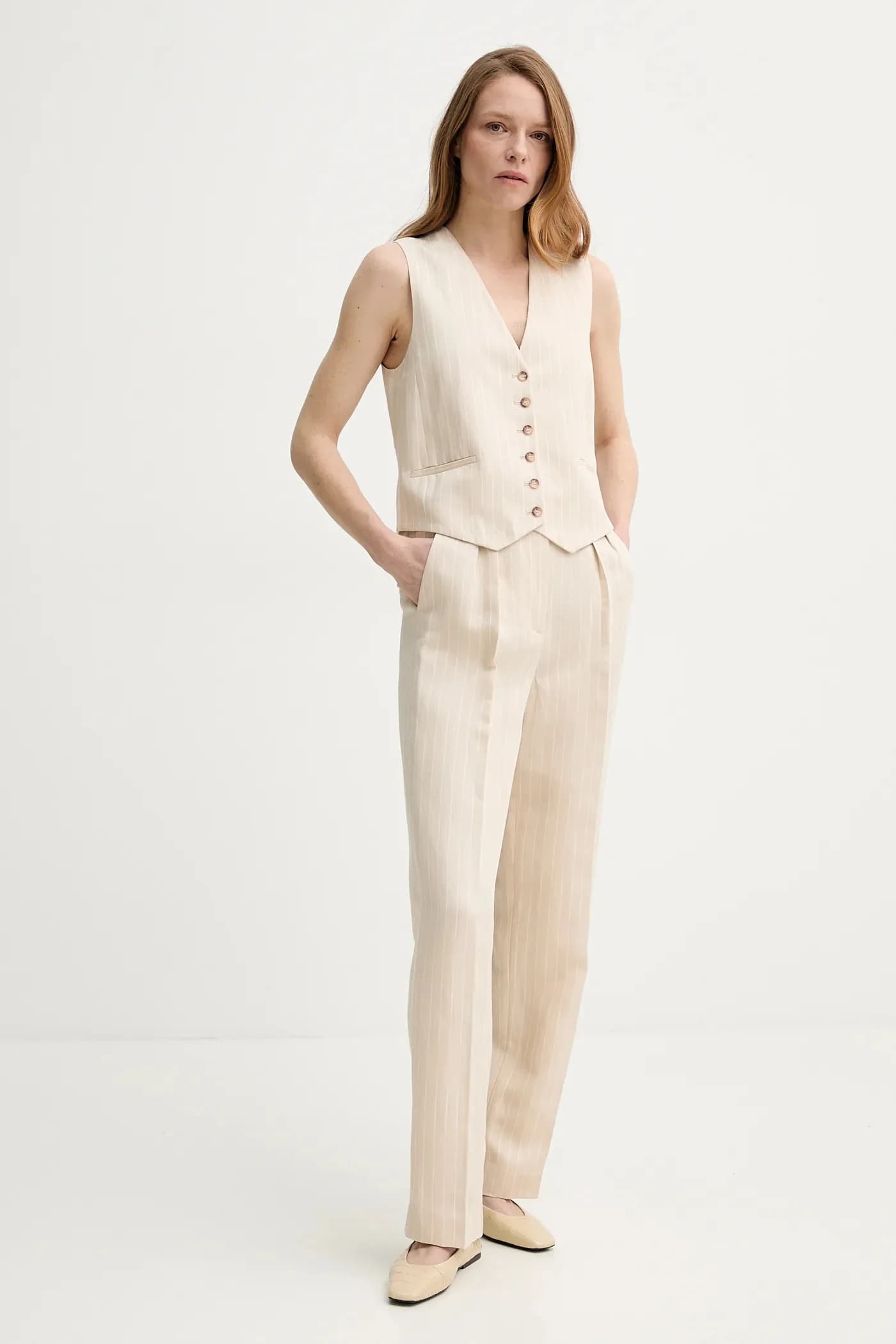 жилет PATSY из смесового льна - фото 2