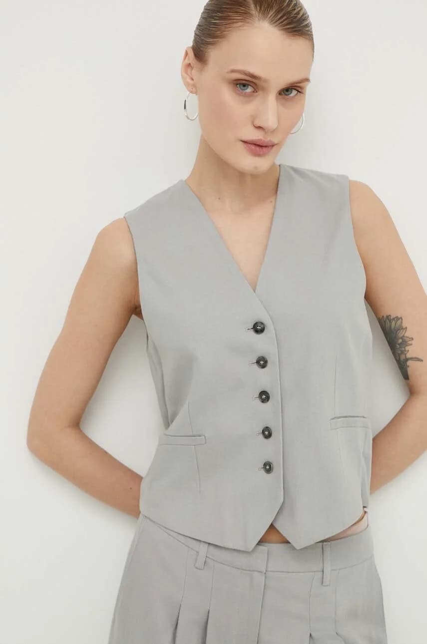 жилет Mister из смесового льна - фото 4