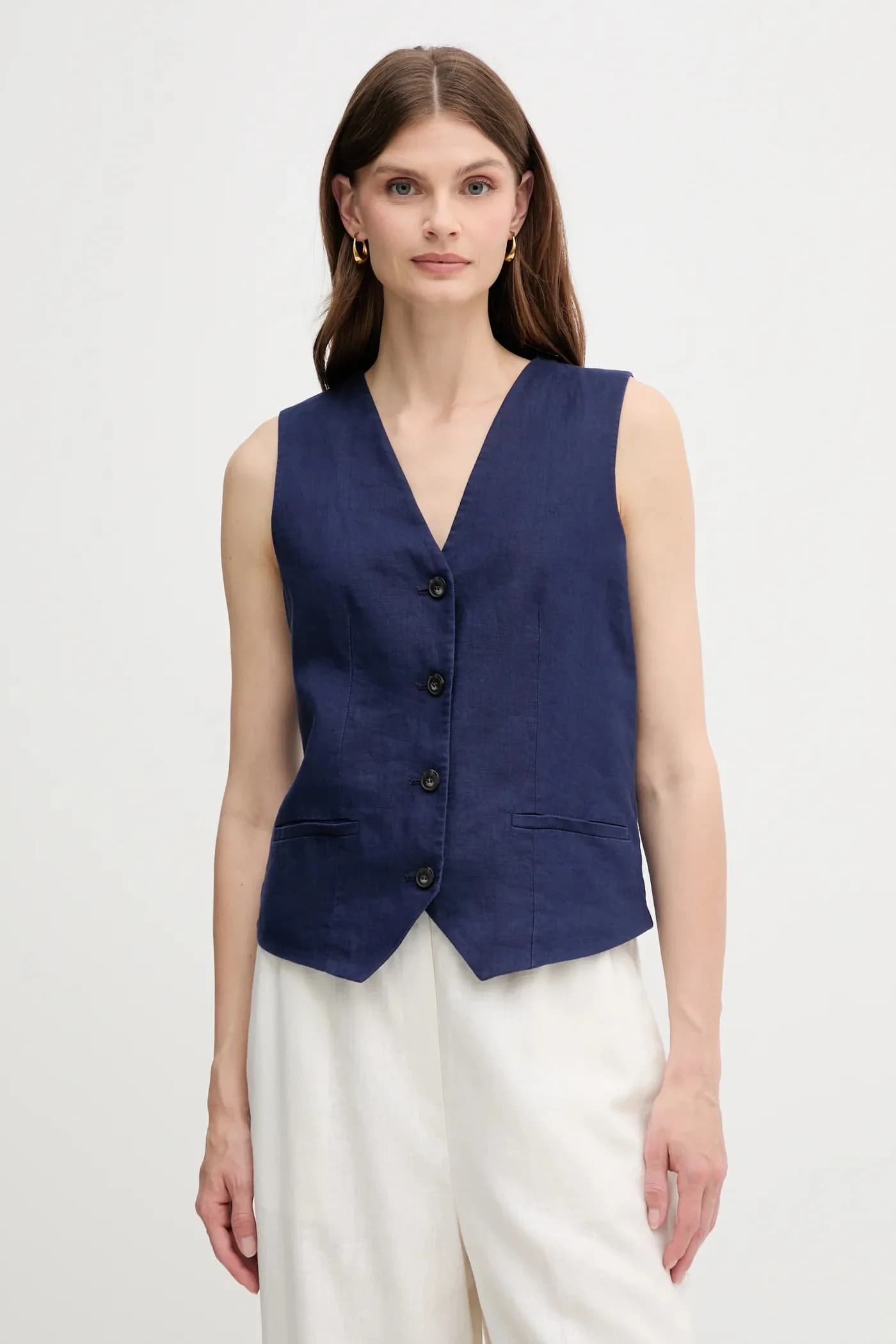 Льняной жилет