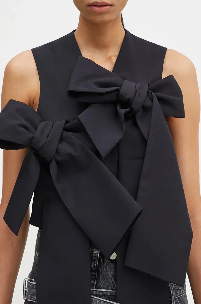 Шерстяной жилет из лент - фото 4