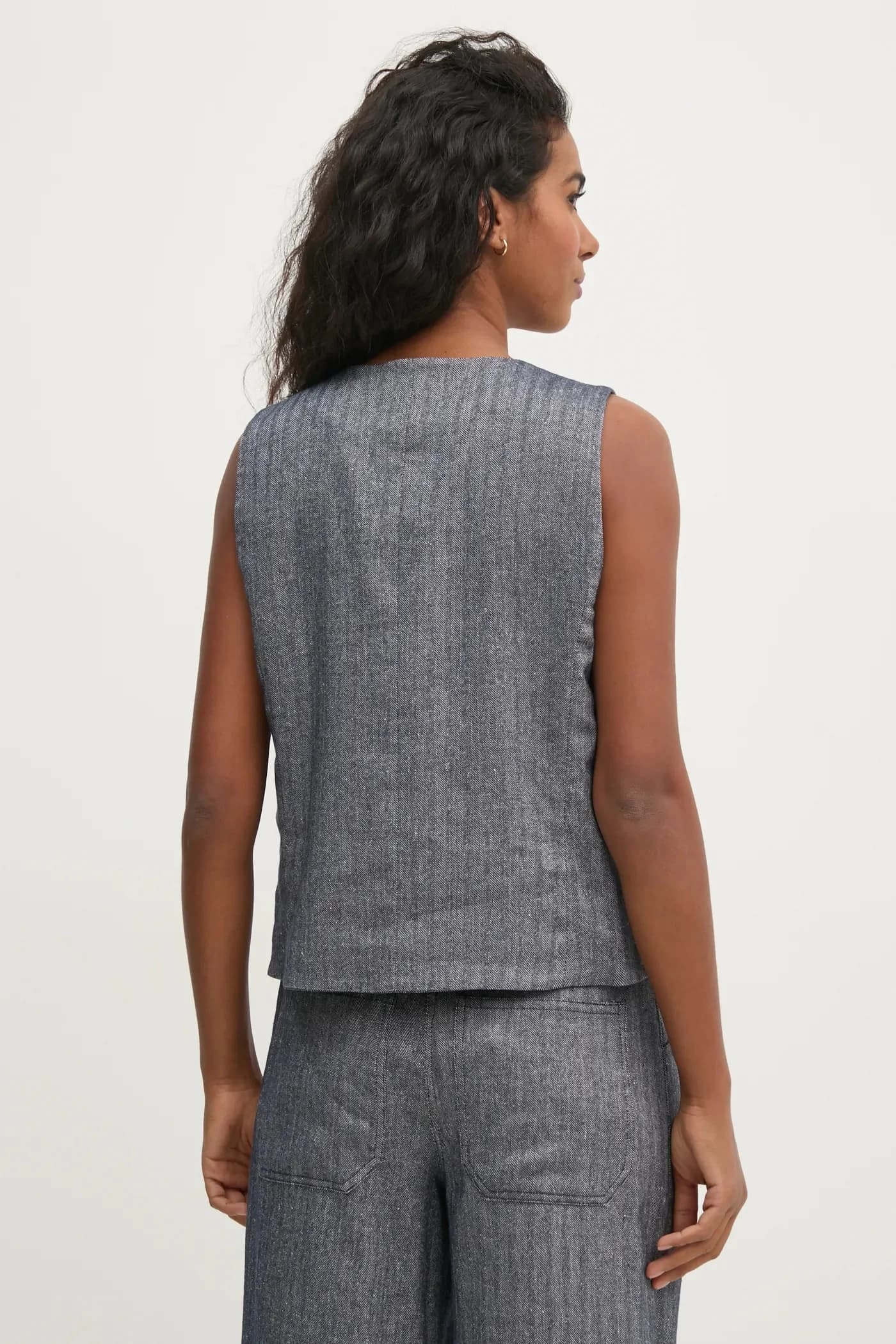 Жилет из смесового льна - фото 3