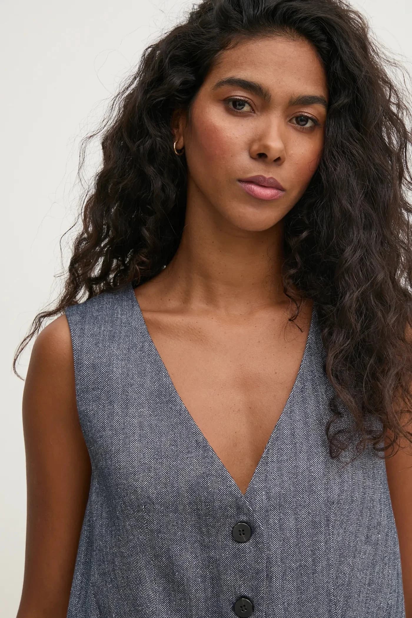 Жилет из смесового льна - фото 4