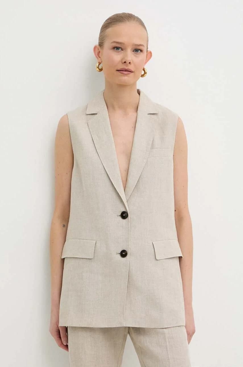 Льняной жилет