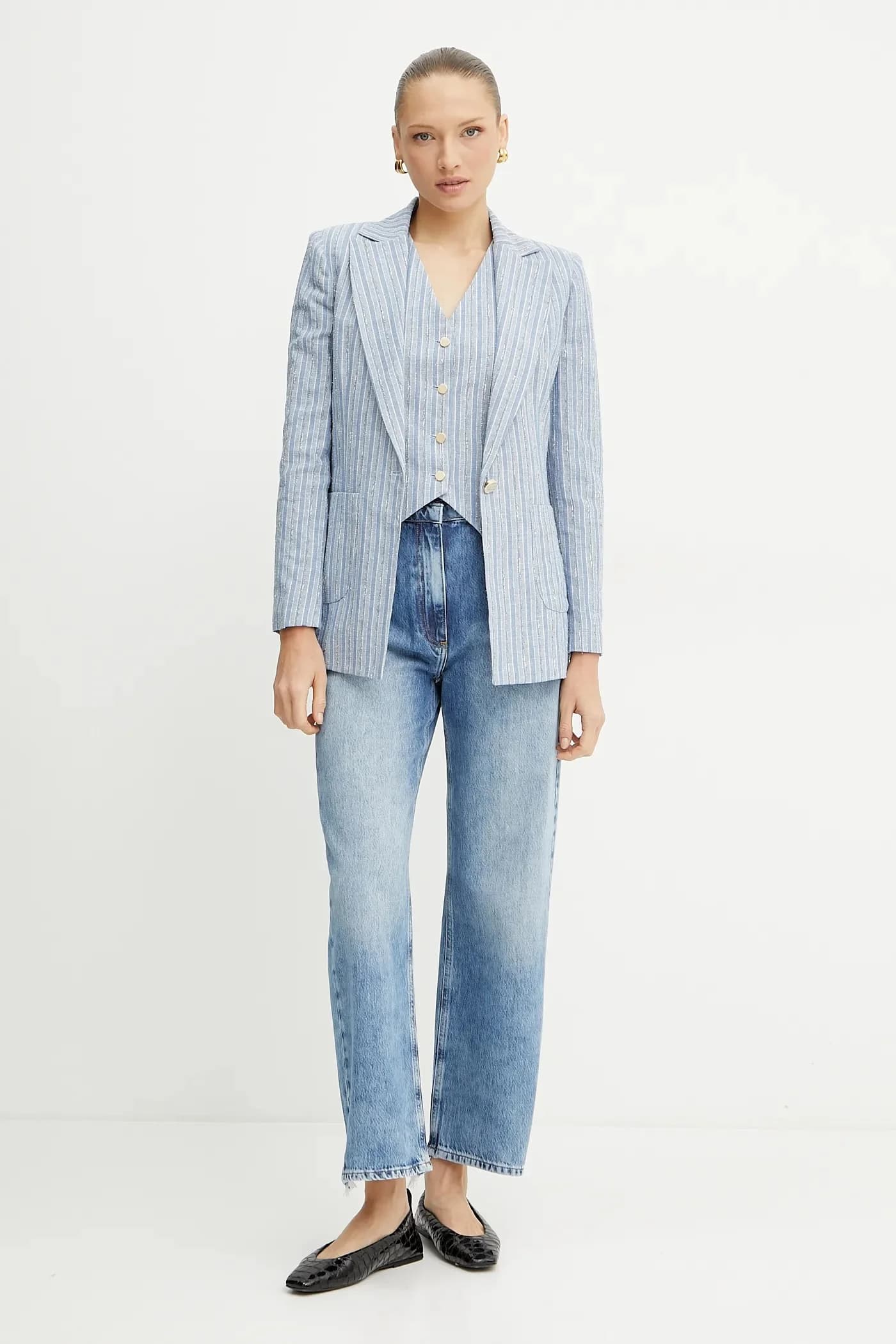 Жилет из смесового льна - фото 2