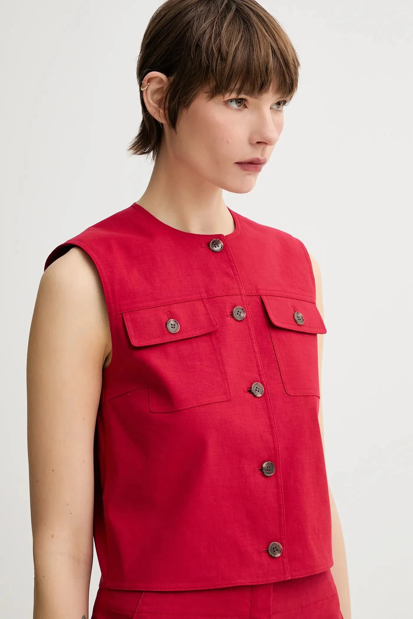 Льняной жилет - фото 3