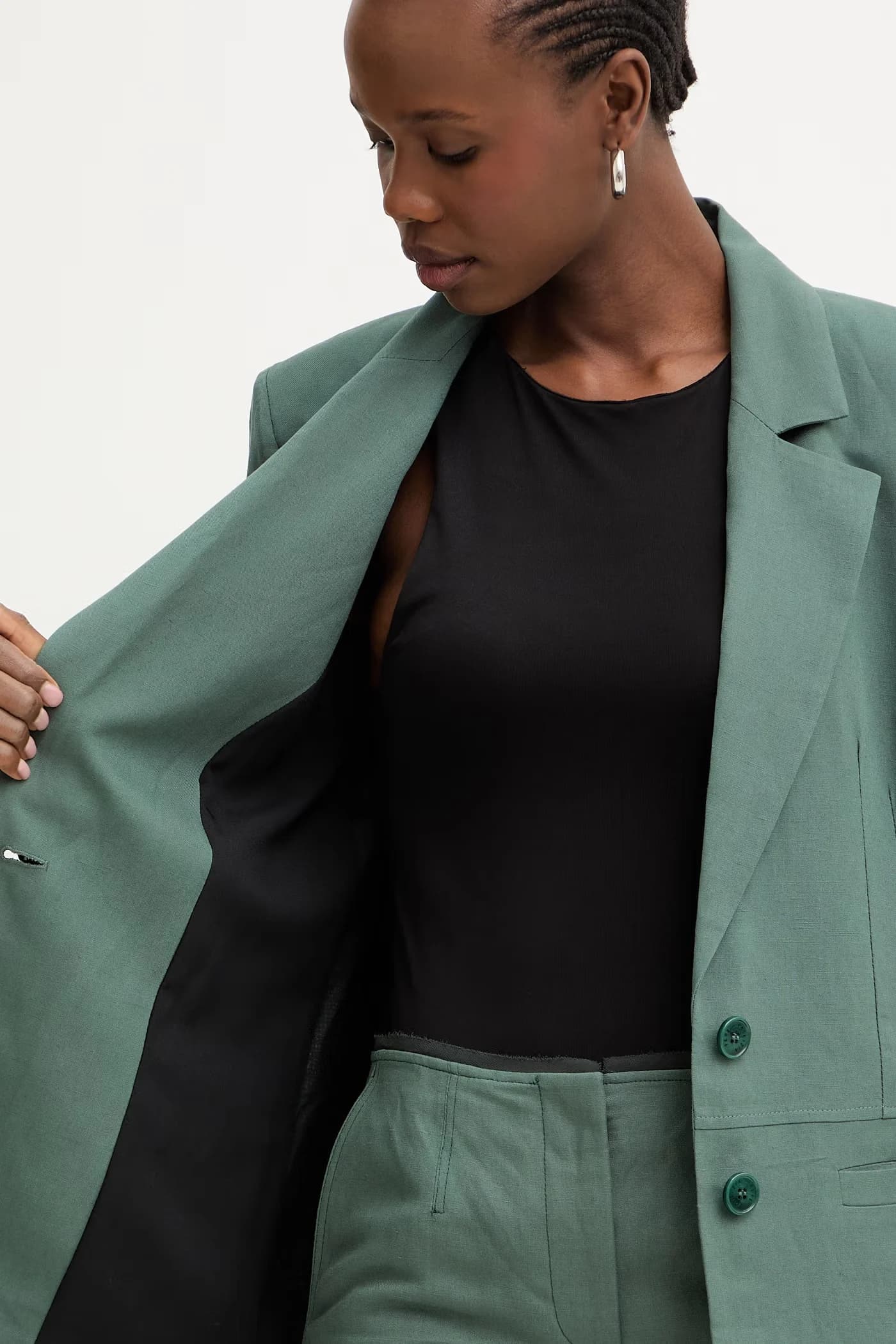 Женский однобортный пиджак из вискозы - фото 6