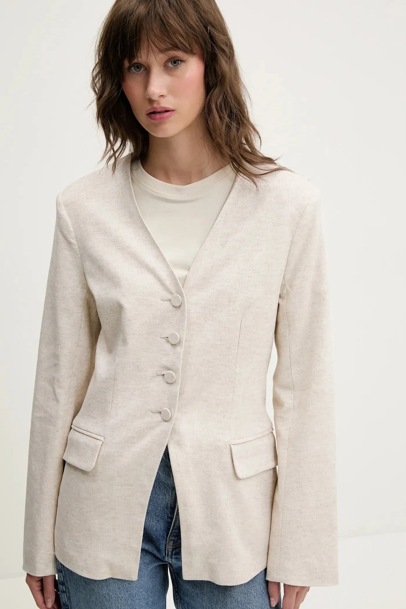 Льняная куртка - фото 4