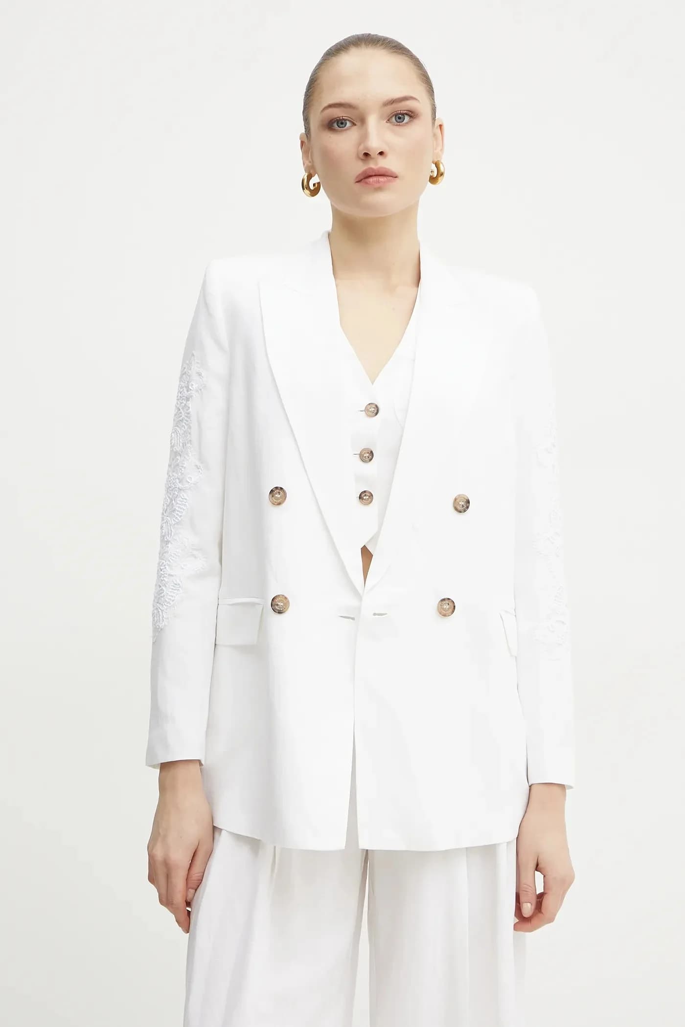 Пиджак из смесового льна - фото 4