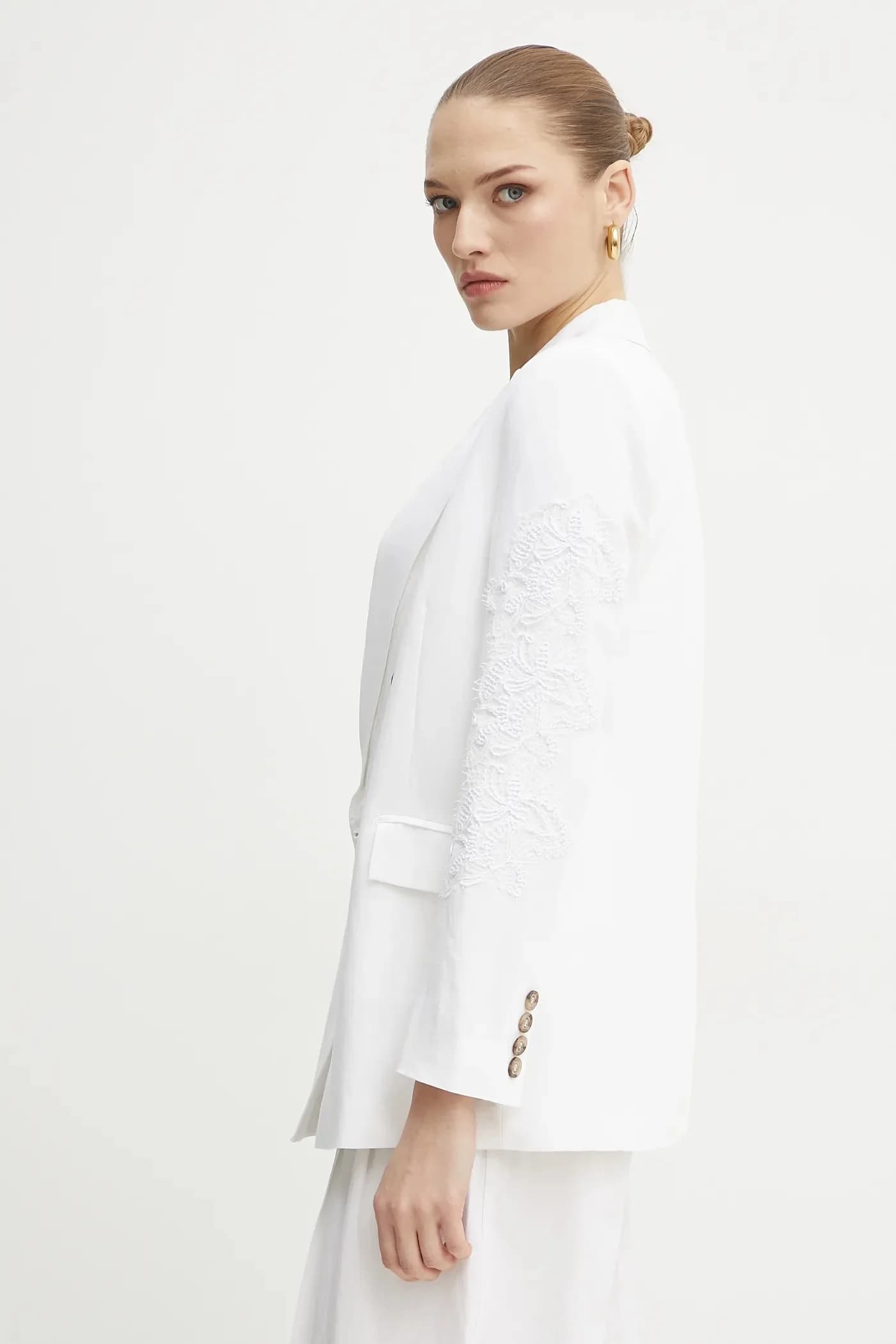 Пиджак из смесового льна - фото 5