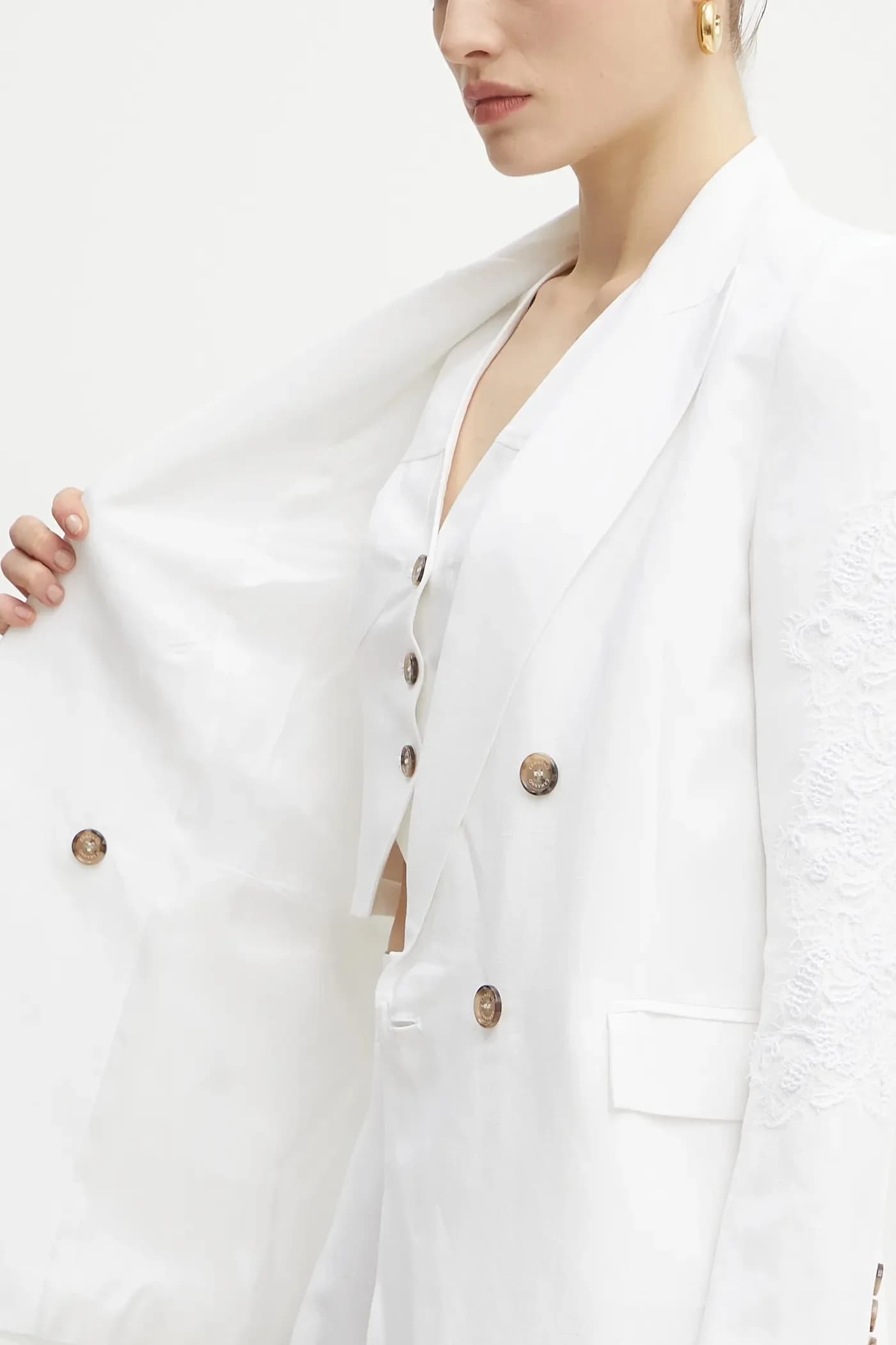 Пиджак из смесового льна - фото 9