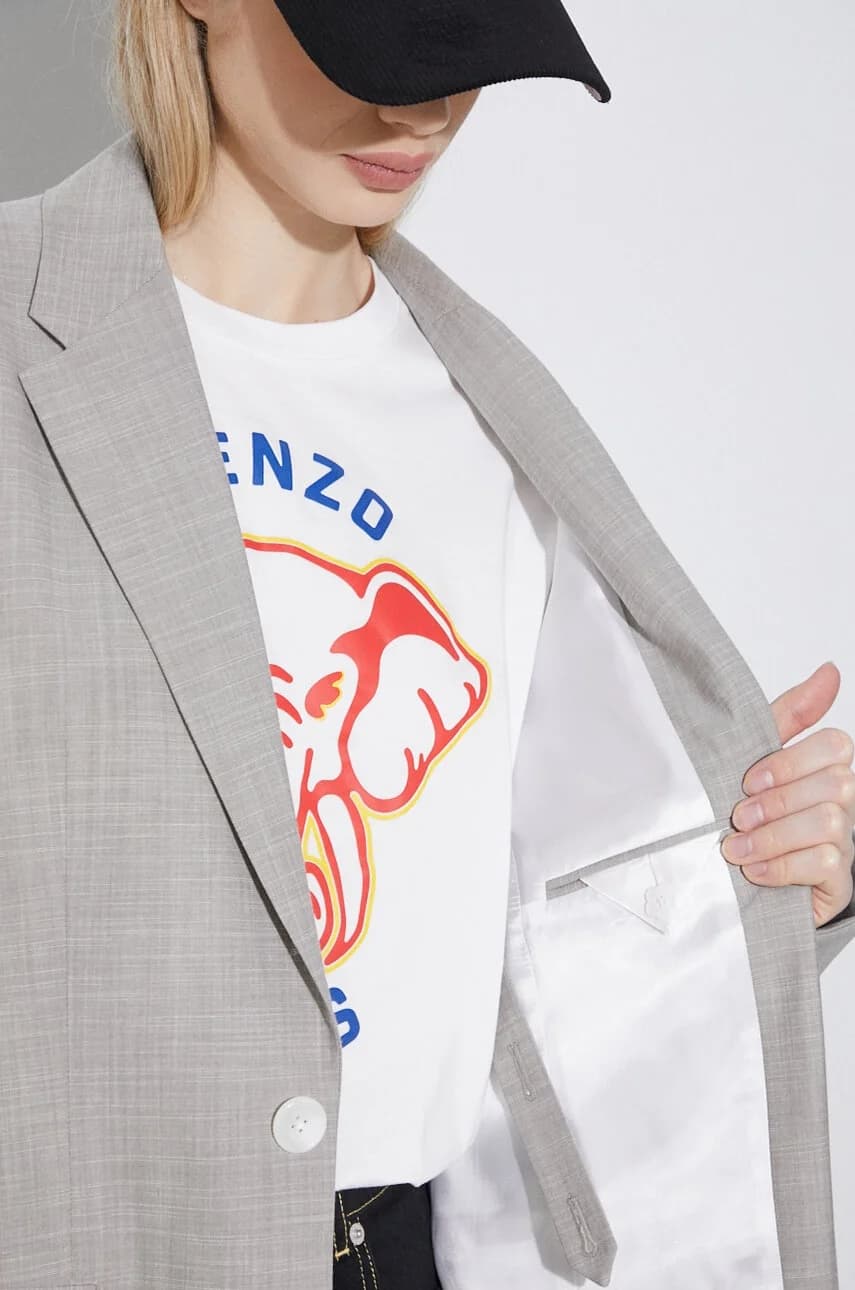 Однотонный шерстяной пиджак-кимоно-блейзер - фото 6