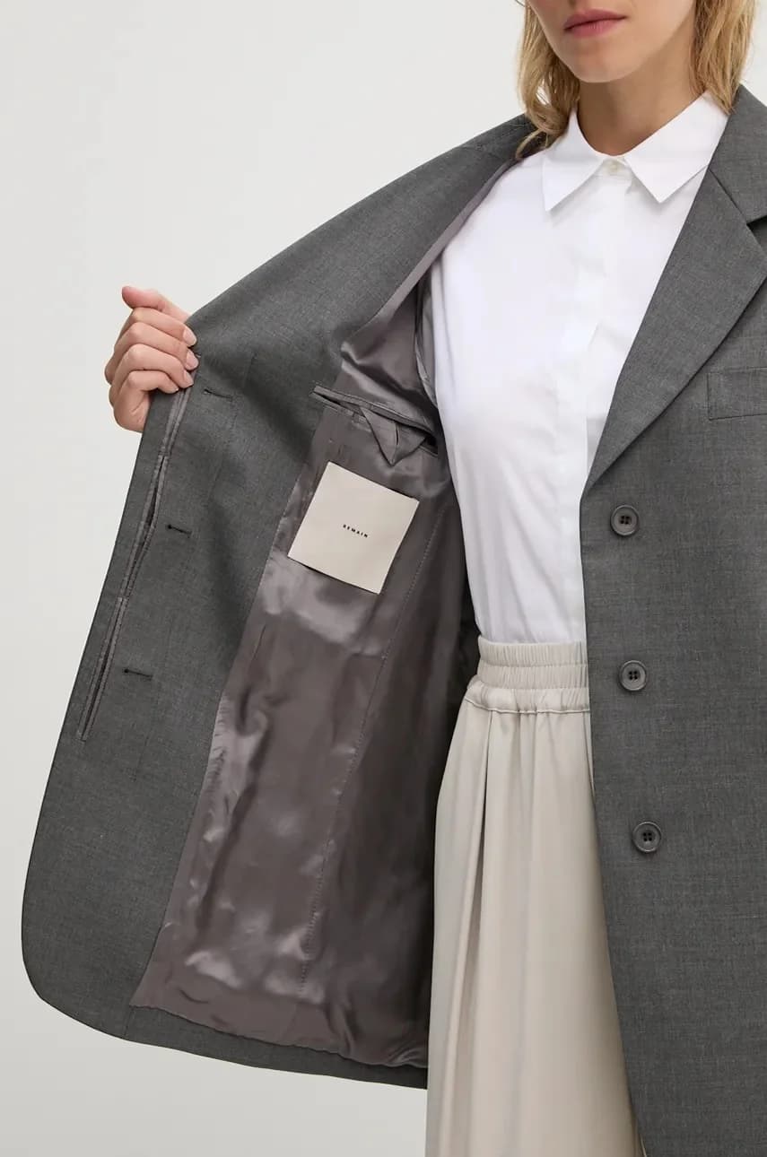 Блейзер свободного кроя из смесовой шерсти - фото 6