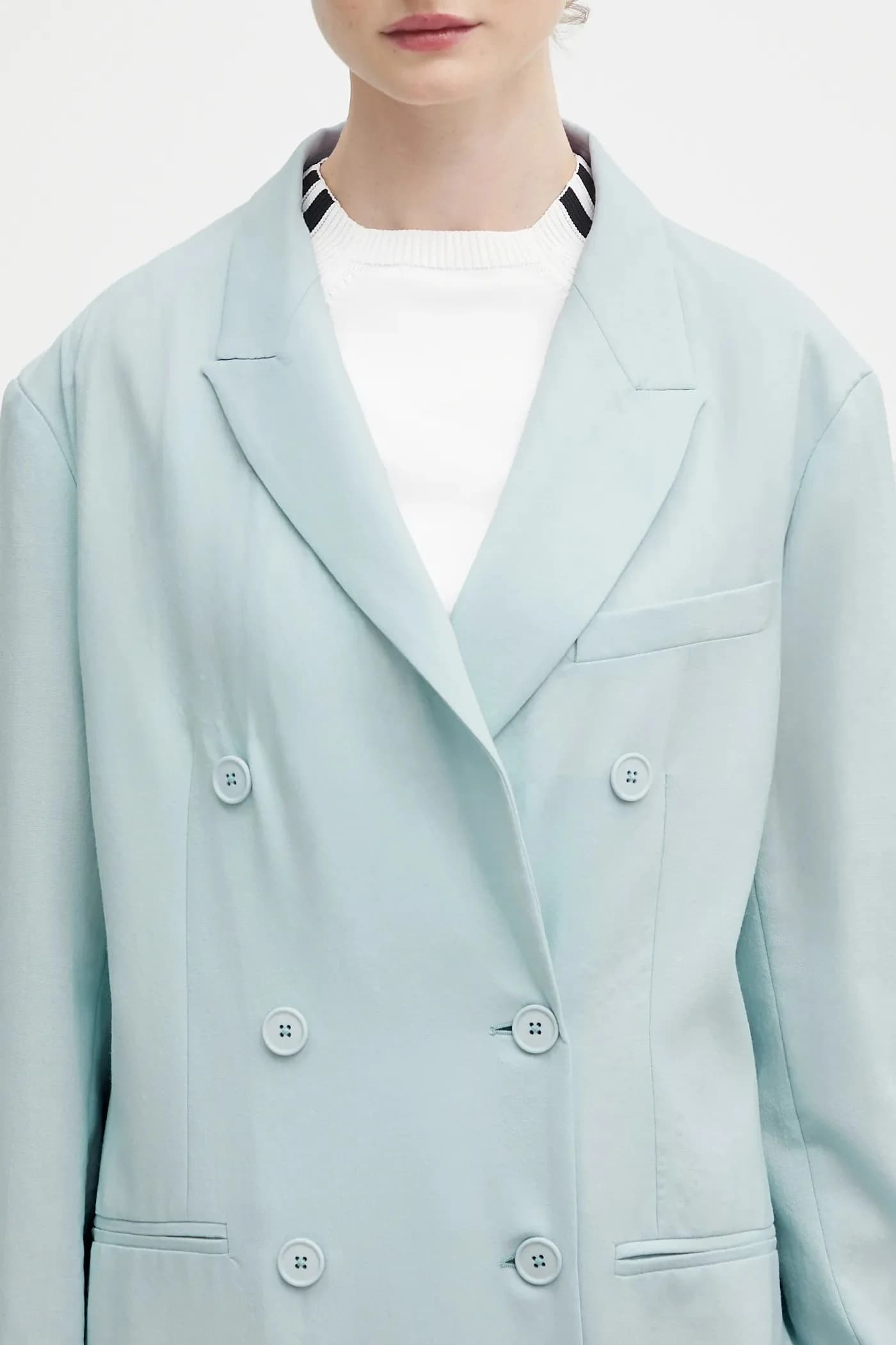 Двубортный шерстяной пиджак - фото 4