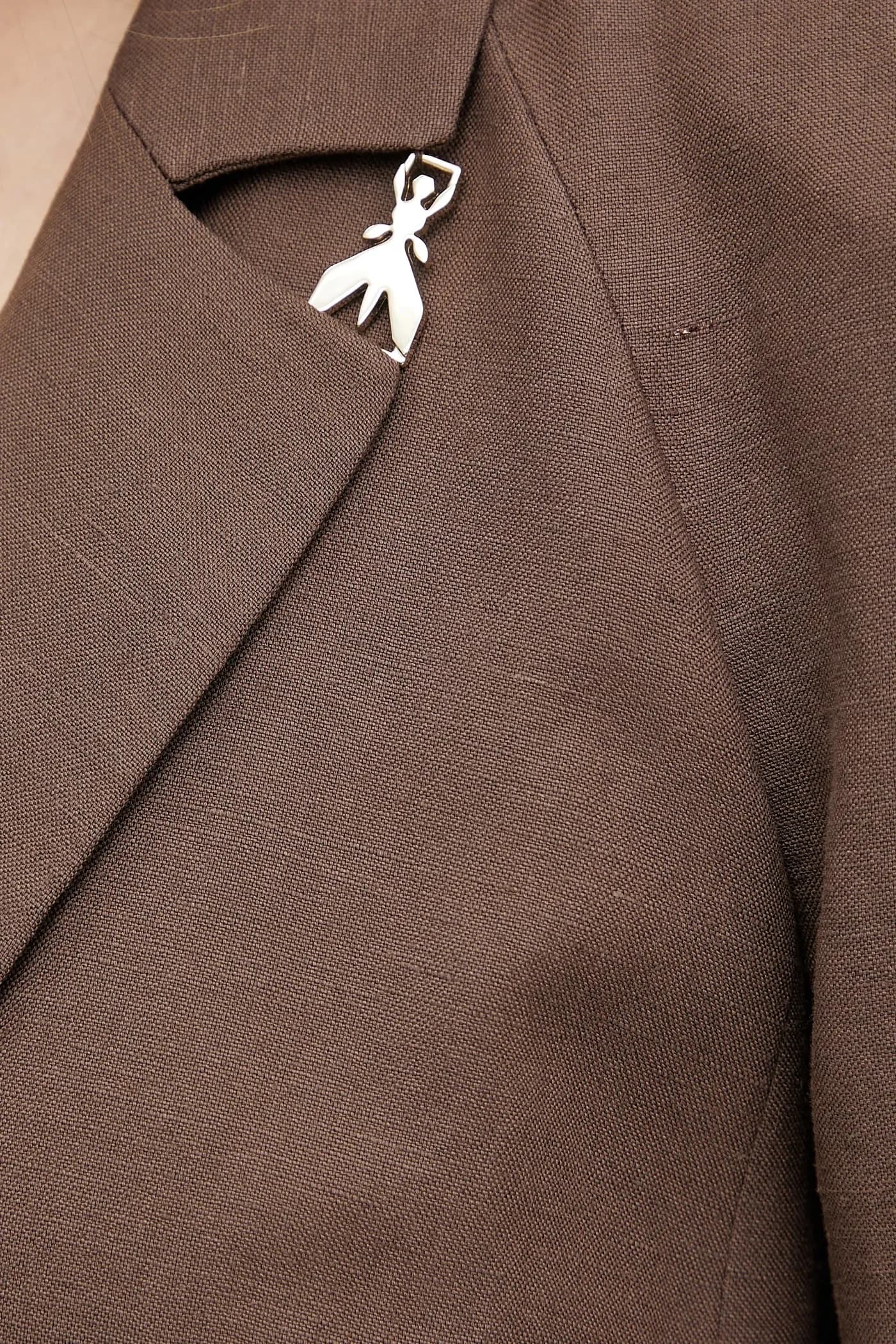 Пиджак из смесового льна - фото 5