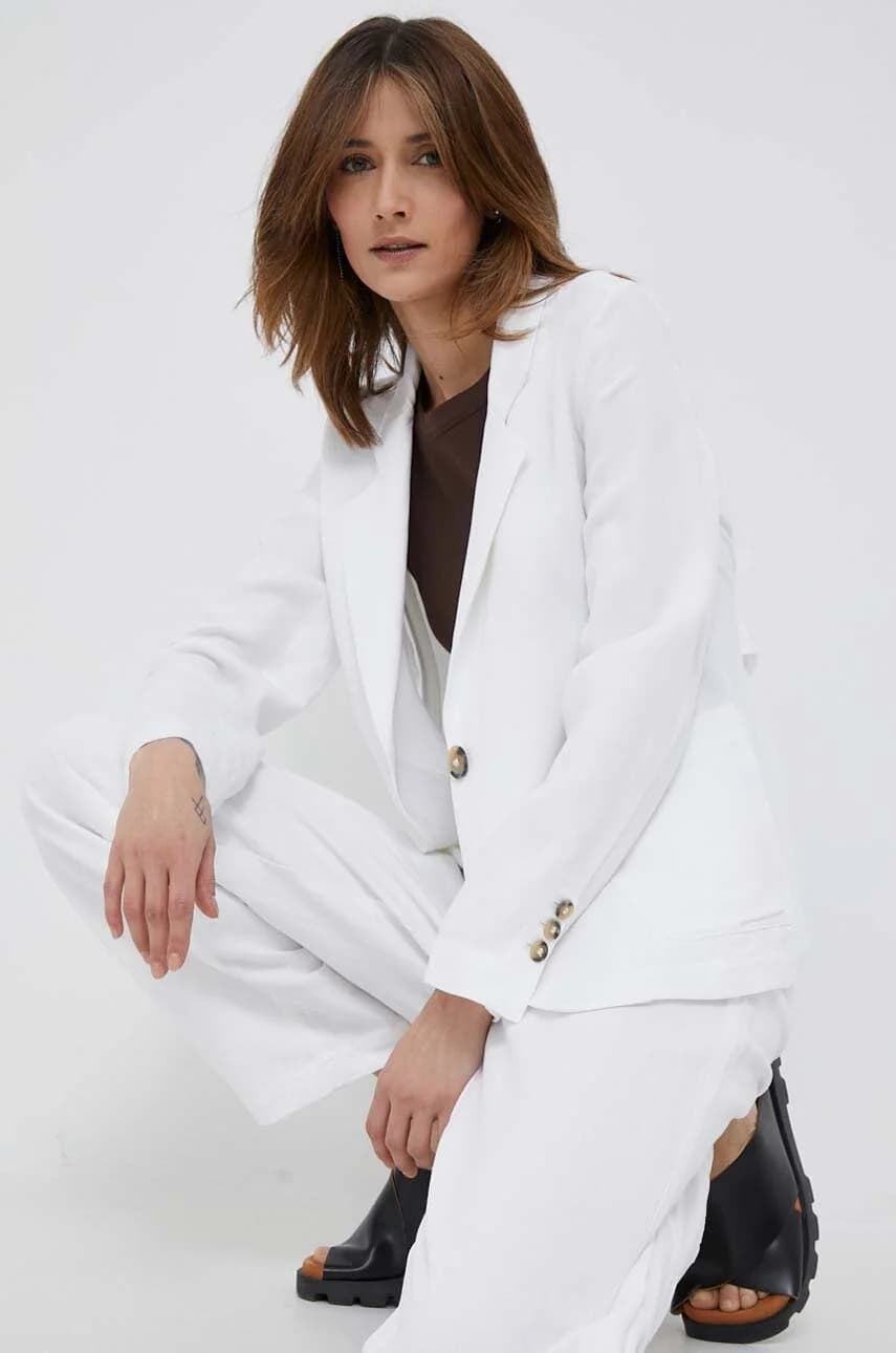 Пиджак из смесового льна - фото 4