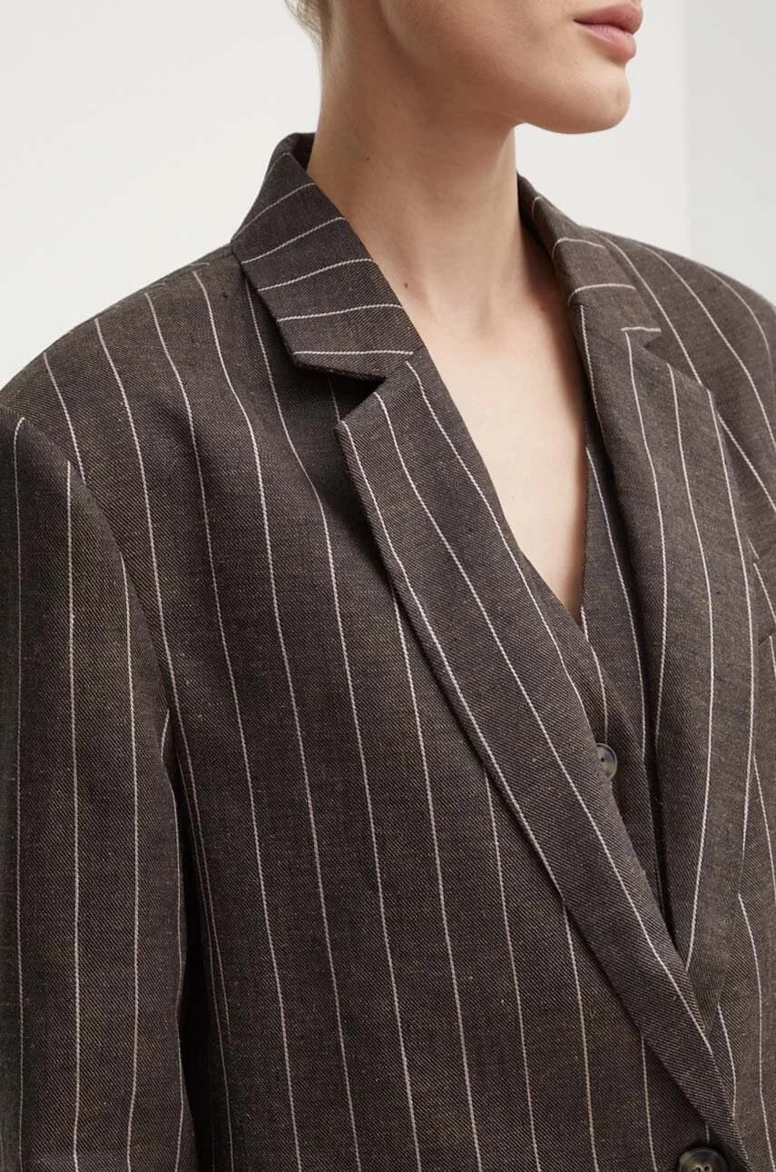 Льняной жакет Emile - Casual Linen Stripe - фото 5