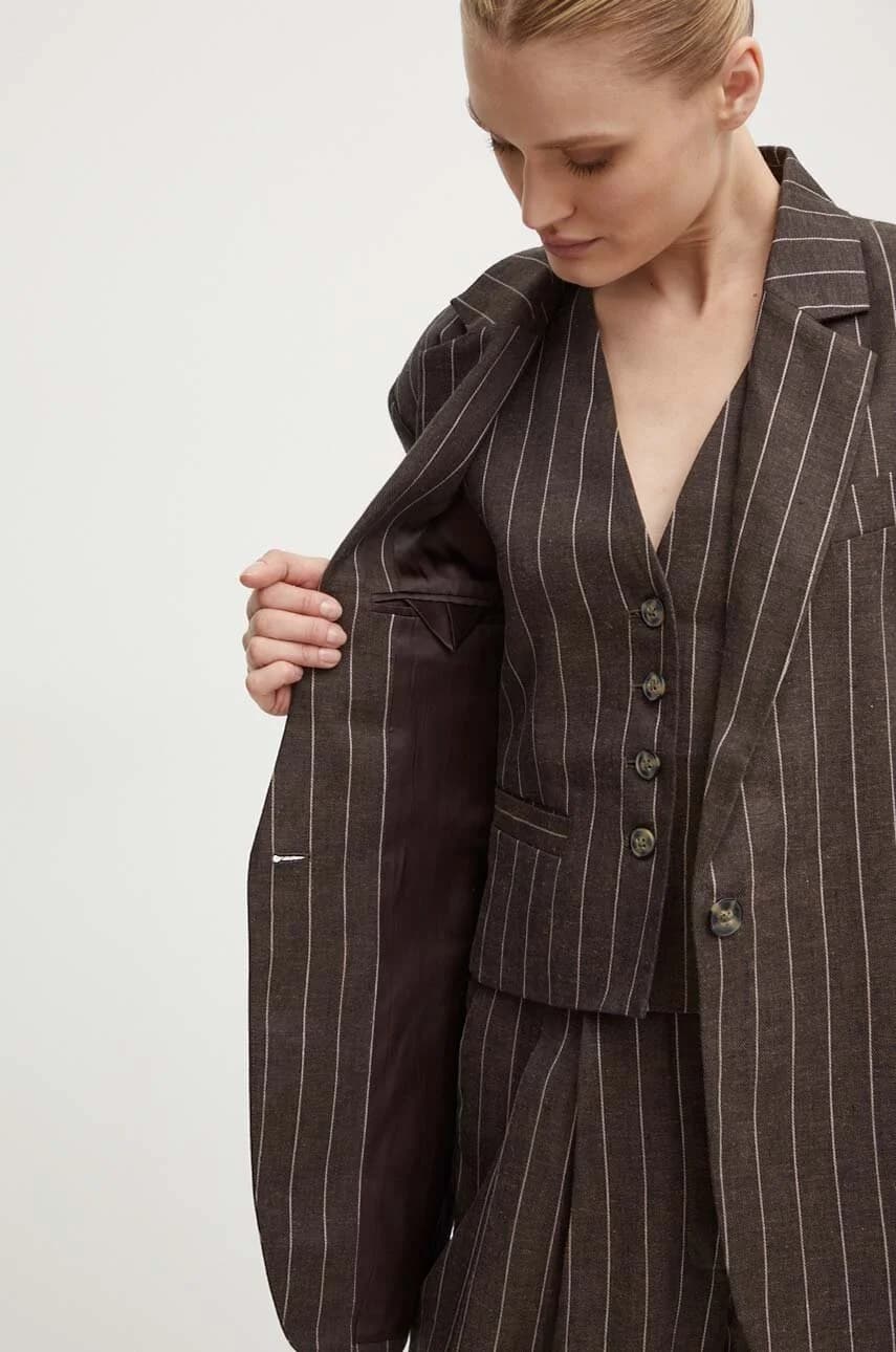 Льняной жакет Emile - Casual Linen Stripe - фото 6