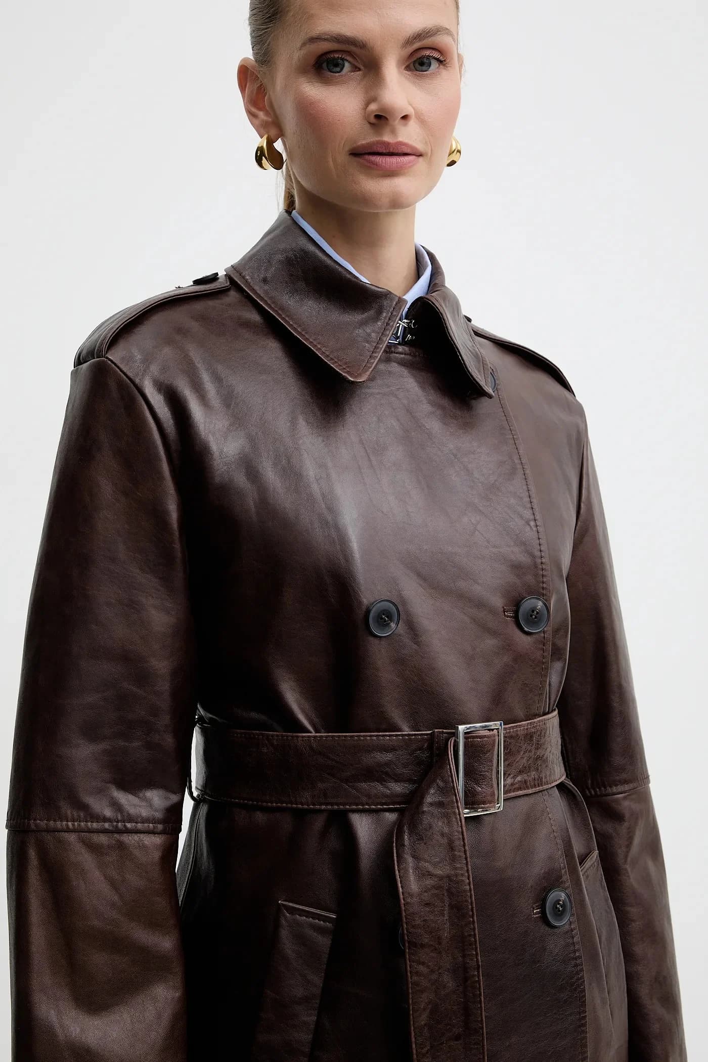 Кожаное пальто - фото 4