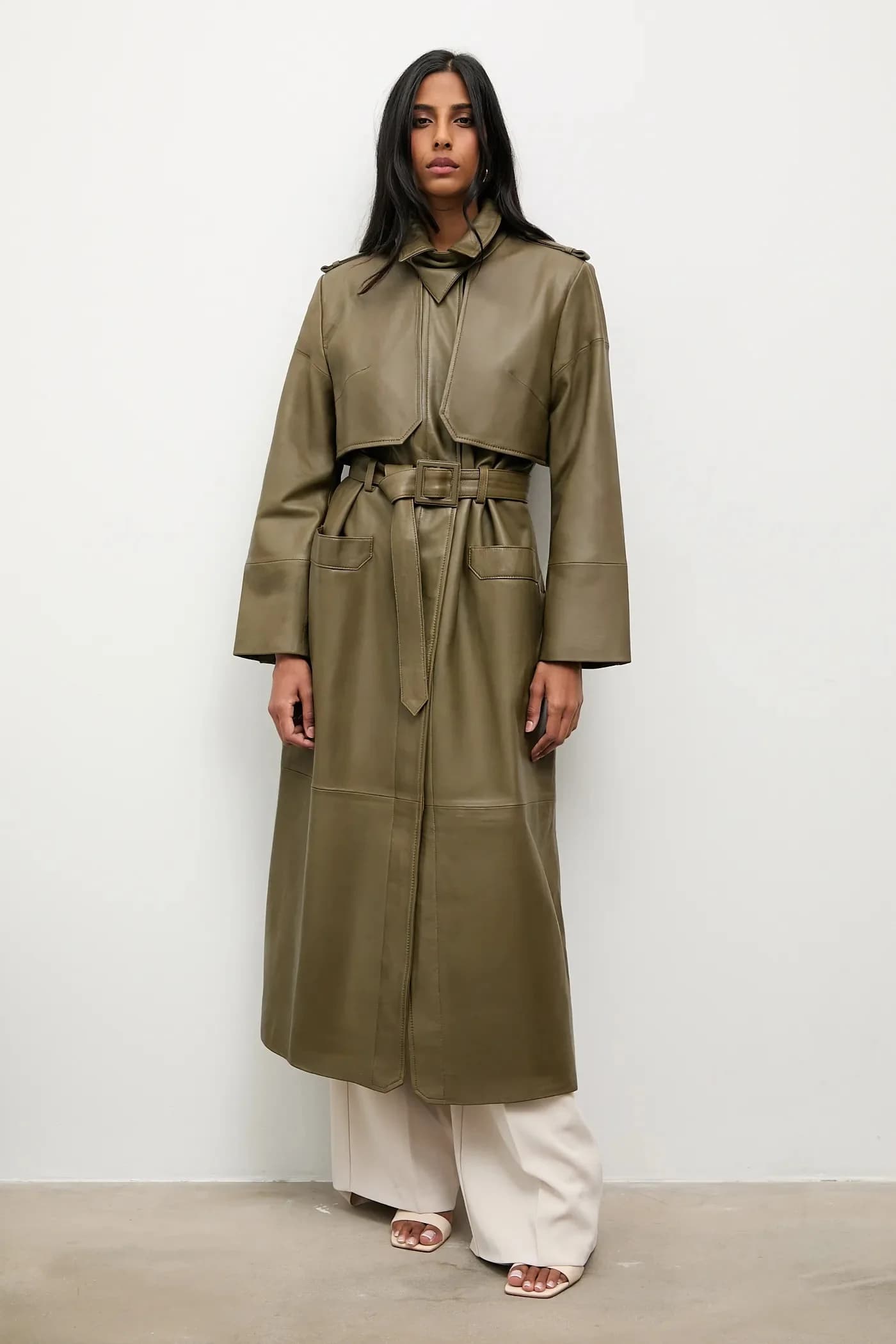 Женский кожаный тренч - фото 2