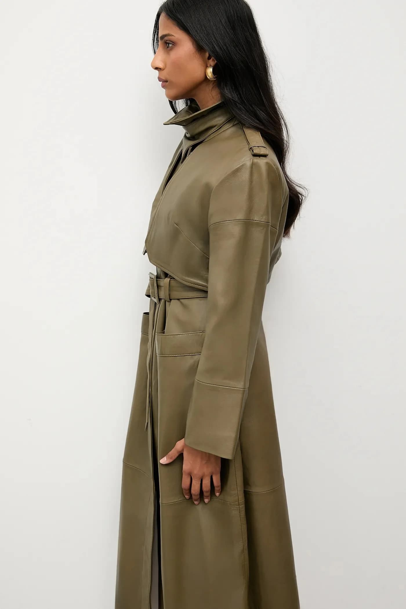 Женский кожаный тренч - фото 6