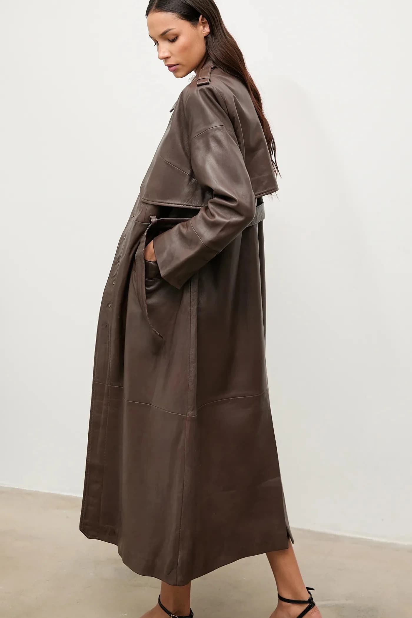 Женский кожаный тренч - фото 3