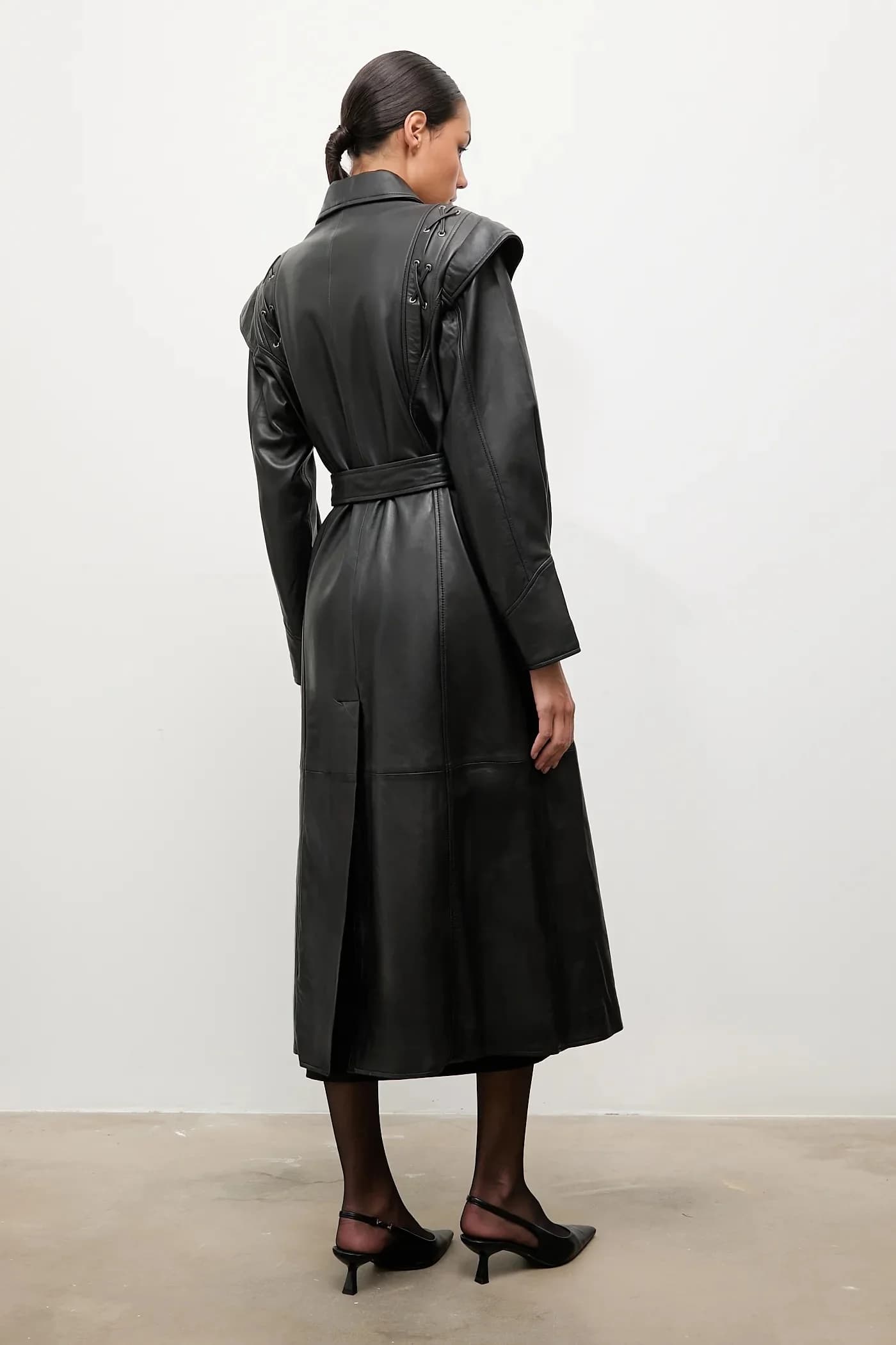 Кожаное пальто - фото 3