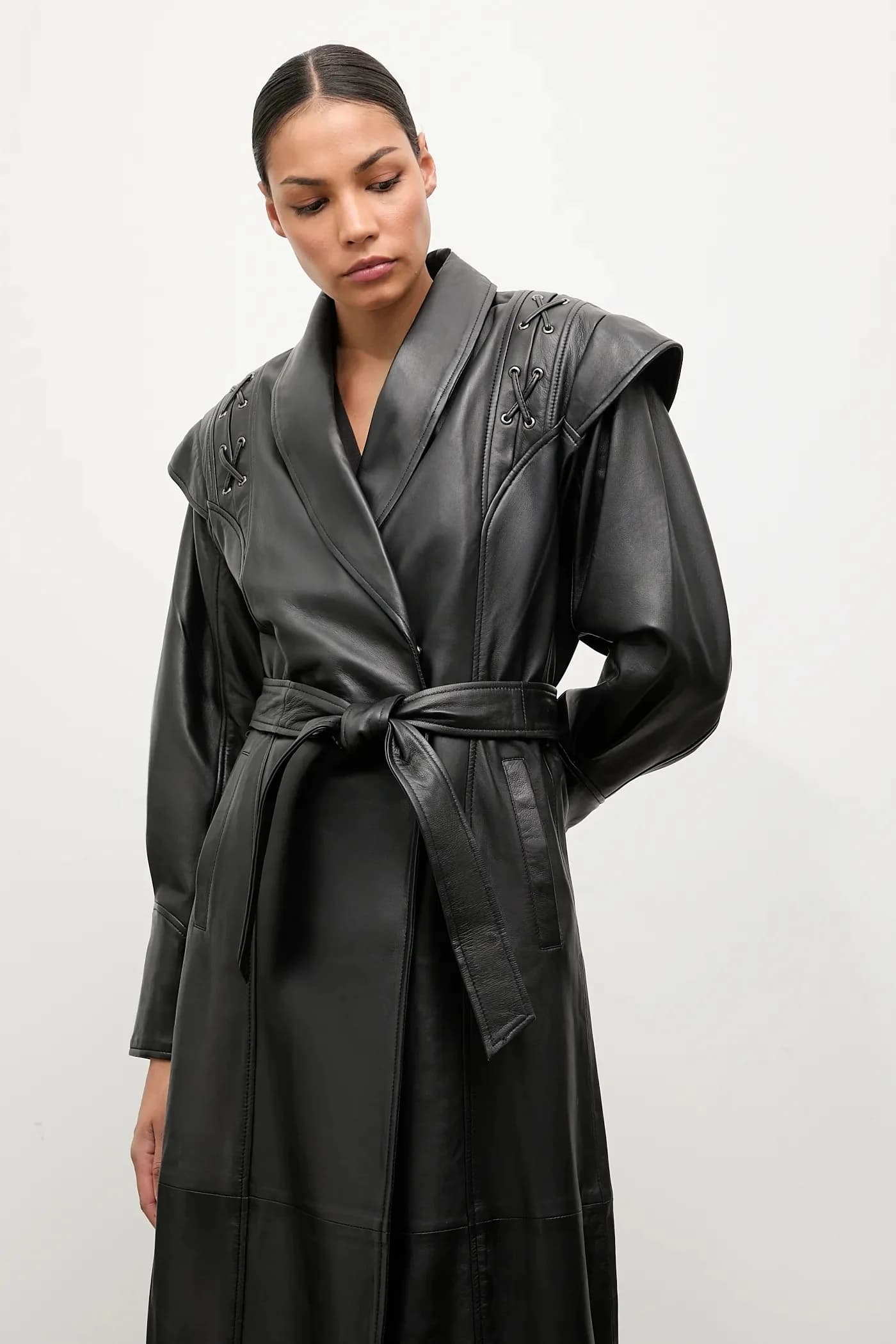 Кожаное пальто - фото 4