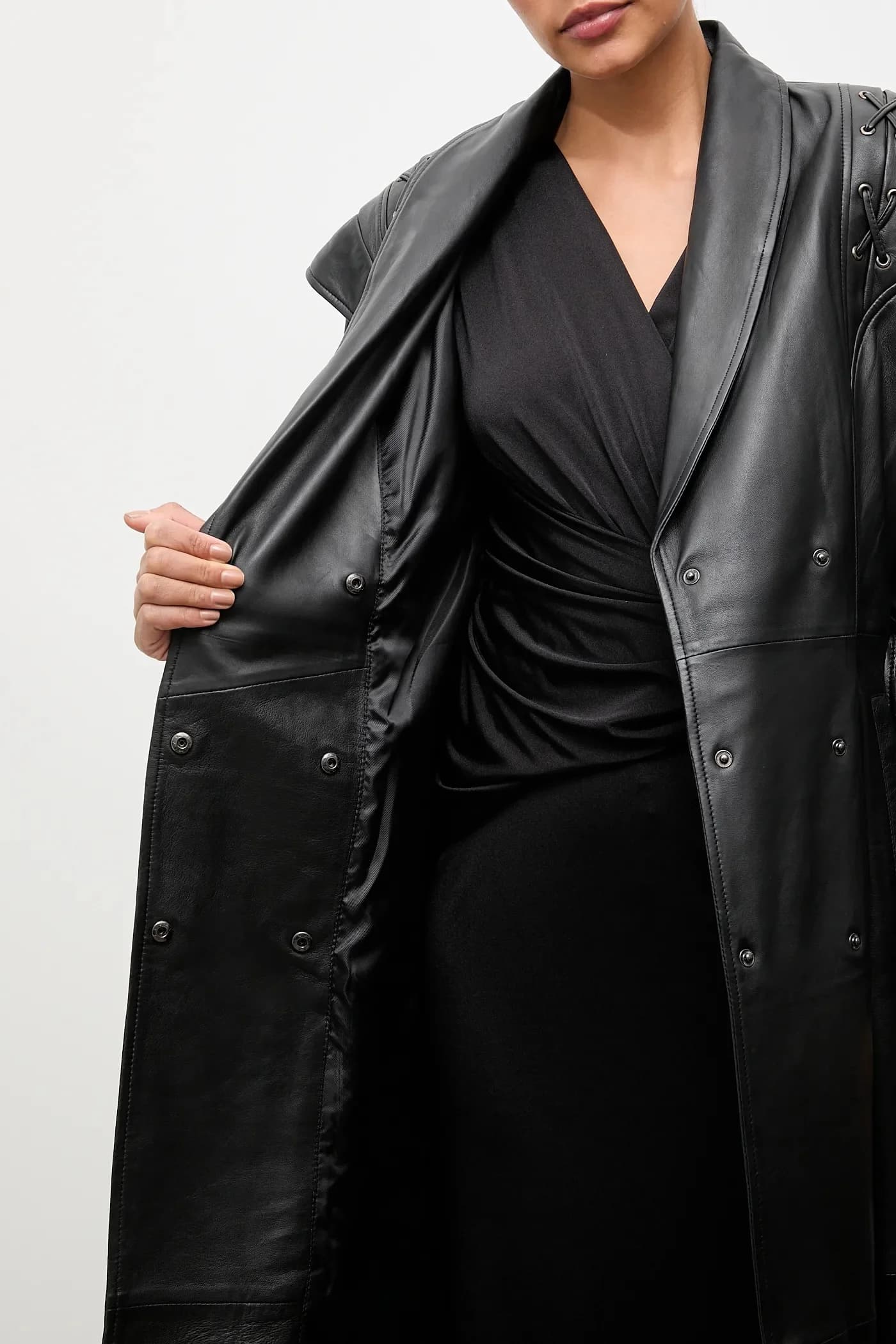 Кожаное пальто - фото 7