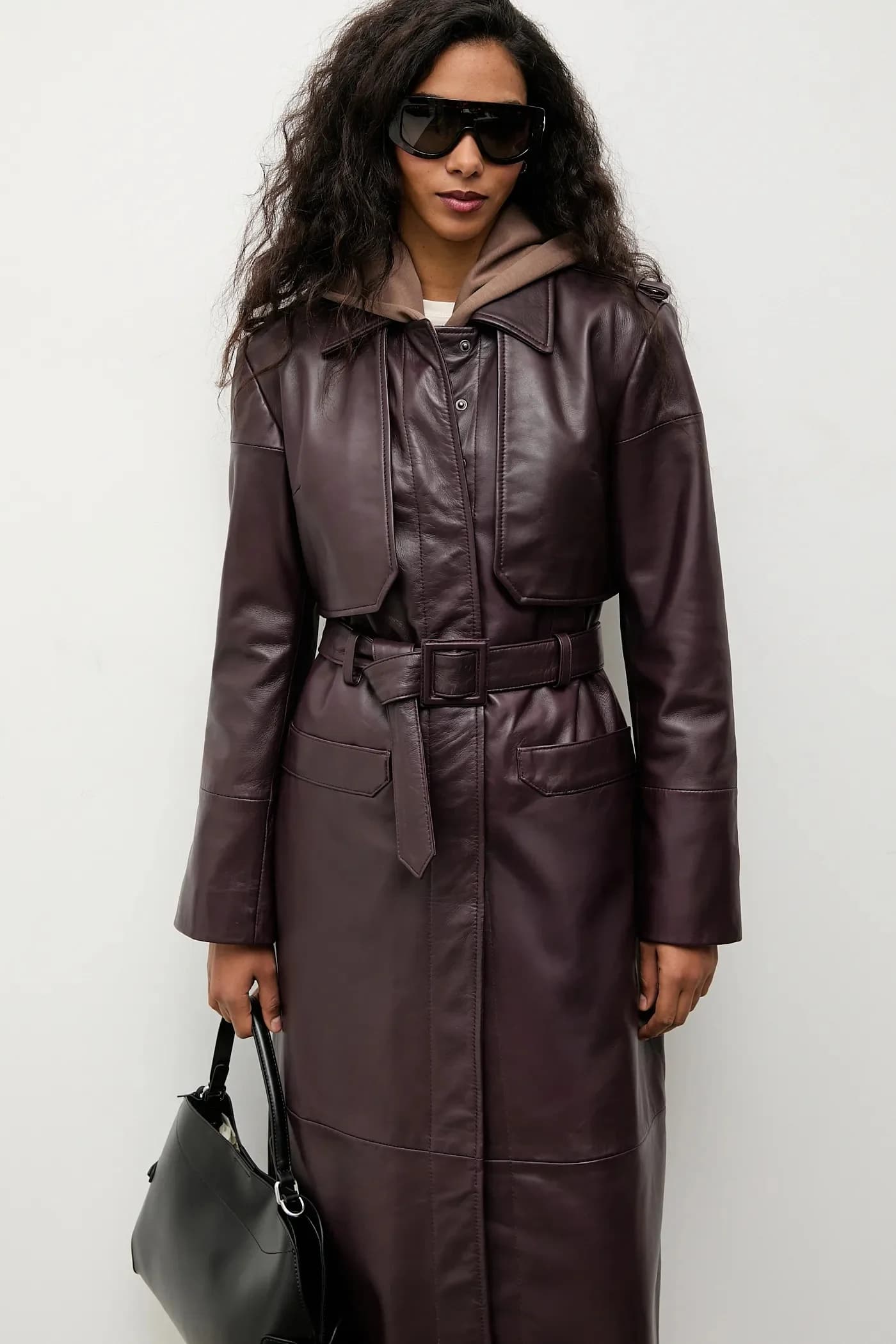 Женский кожаный тренч - фото 4