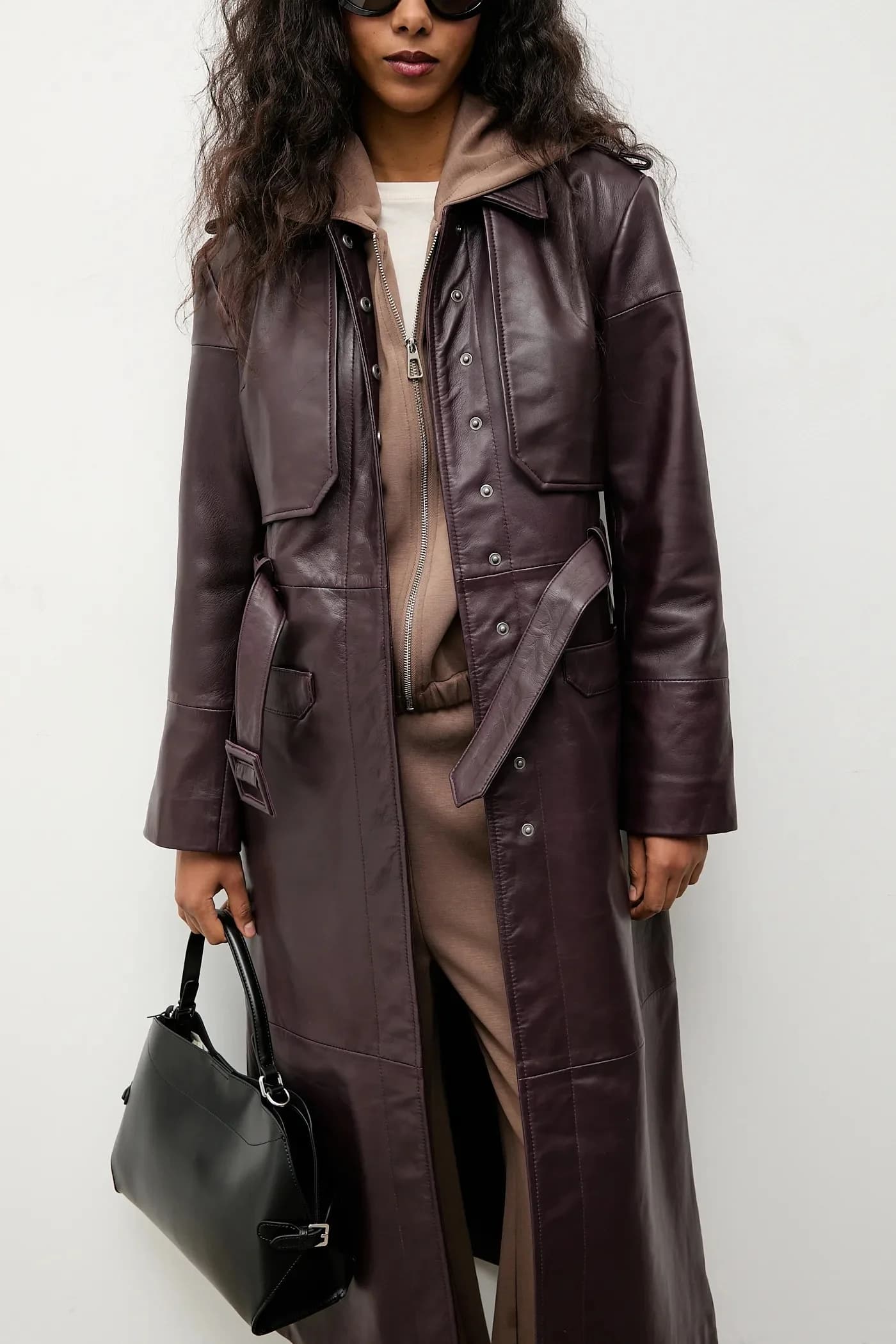 Женский кожаный тренч - фото 6