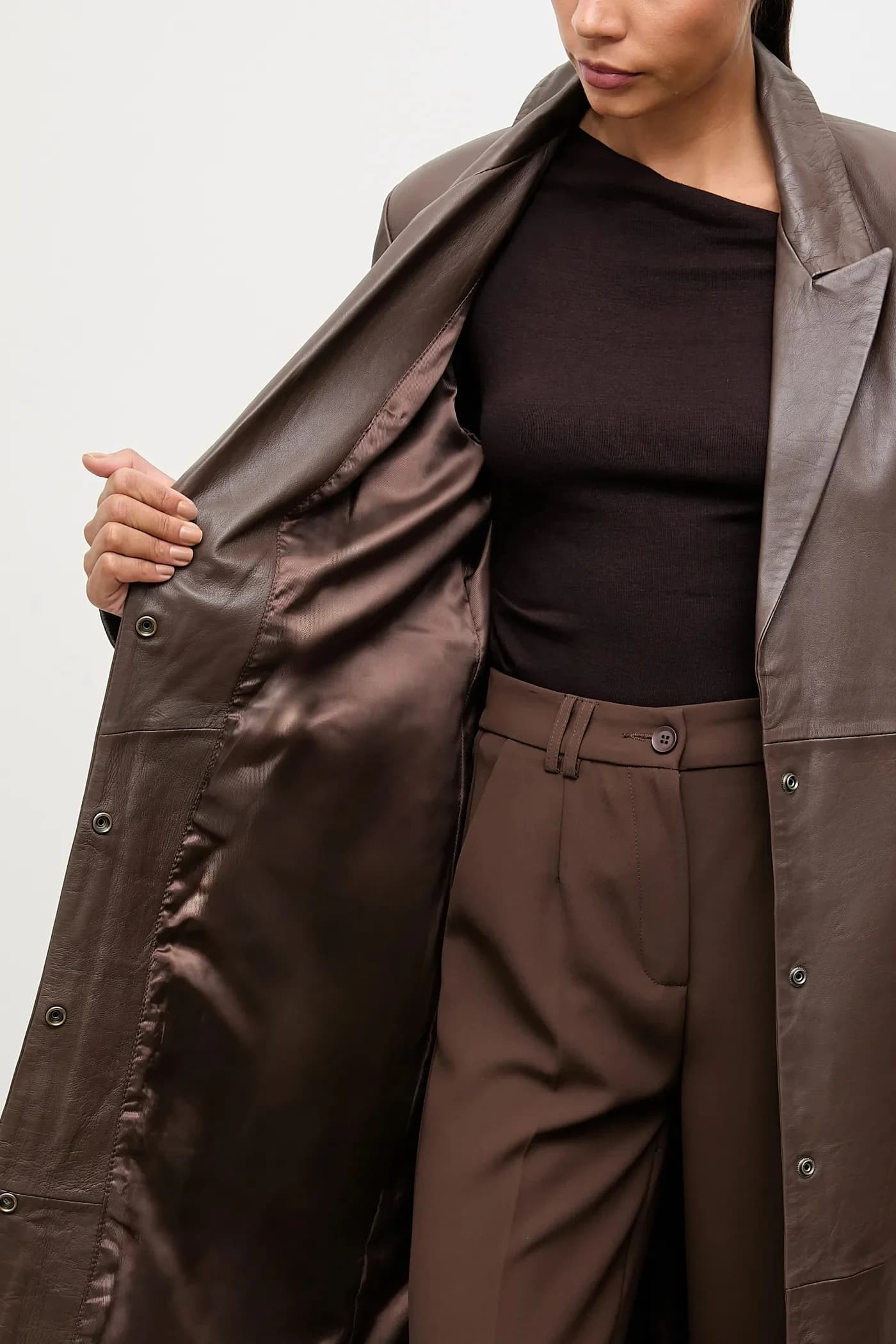 Кожаное пальто - фото 7