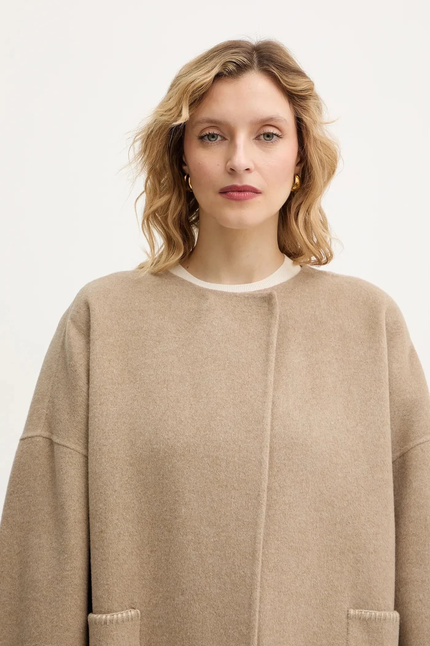 Пальто шале из смесовой шерсти - фото 5