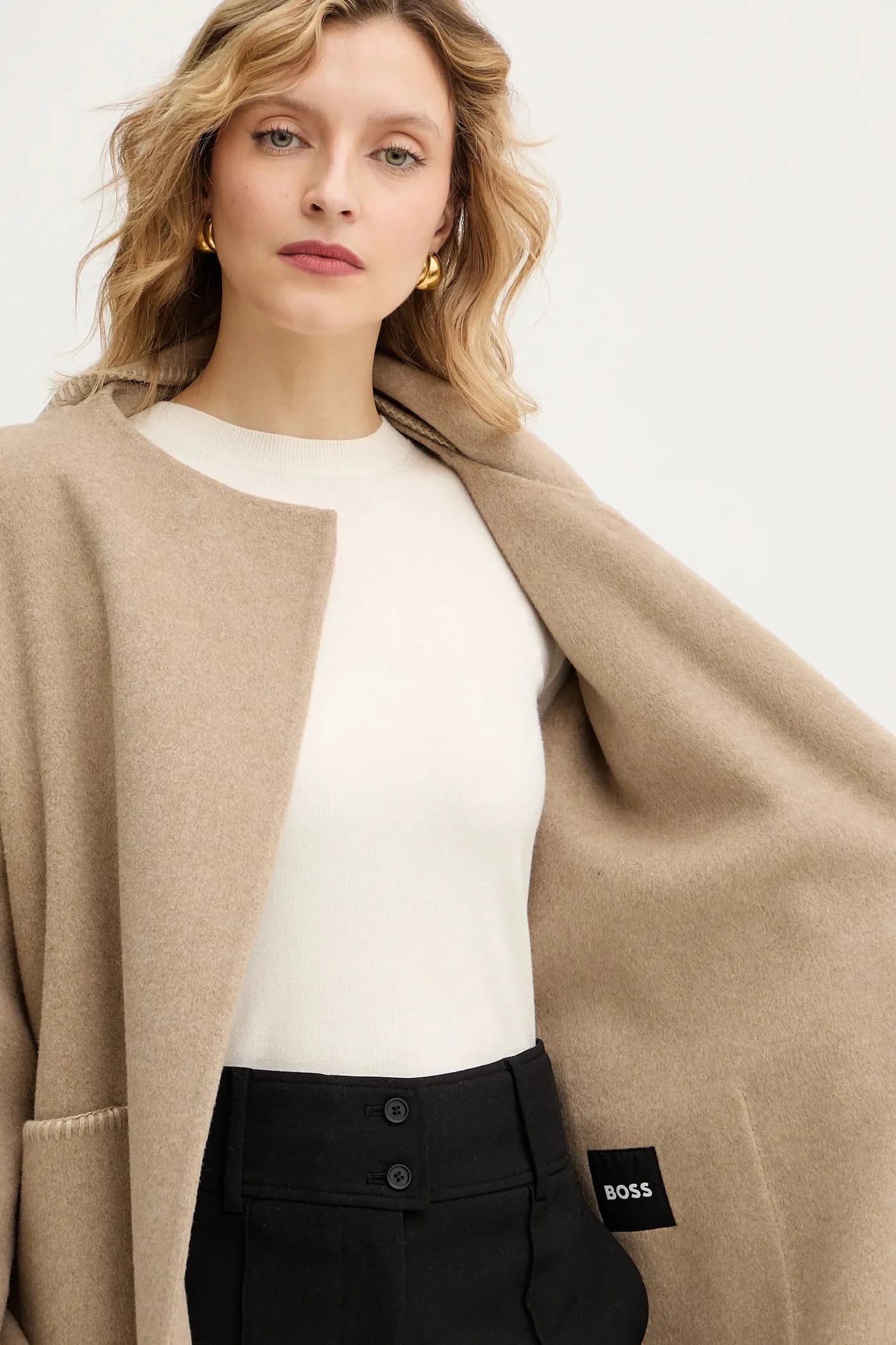 Пальто шале из смесовой шерсти - фото 7